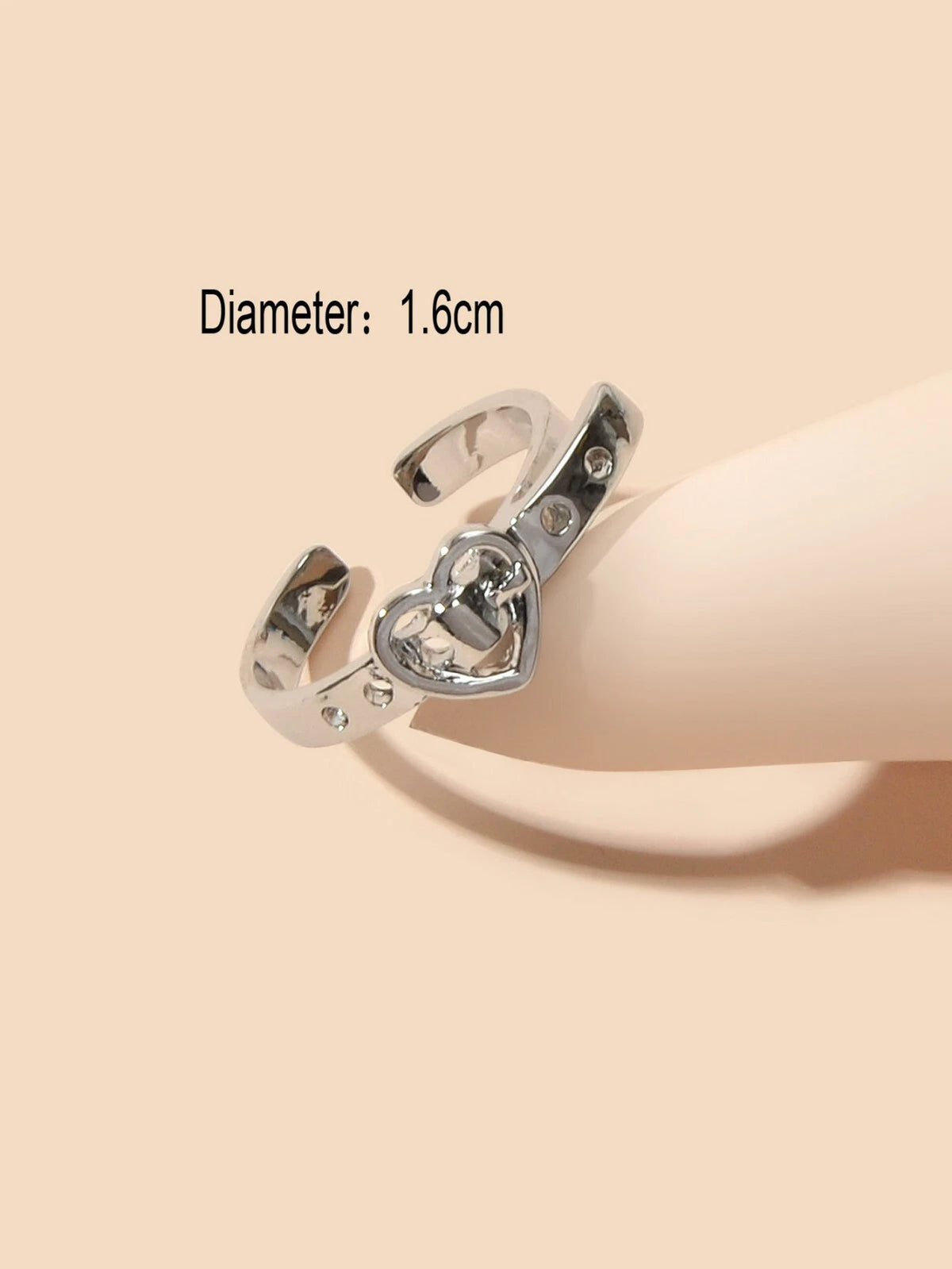 Silver Color Belt Buckle Shape Cuff Ring Fashionable Edgy Statement Band Jewelry