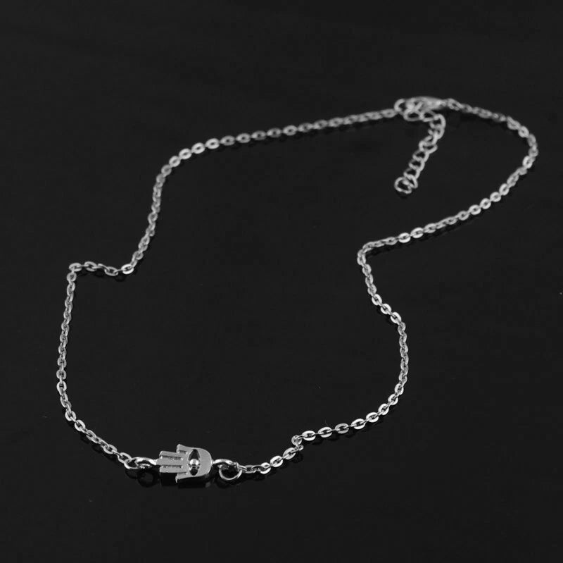 Minimalist Gold Silver Chain Hand Pendant Necklace Funny Gifts for Best Friends