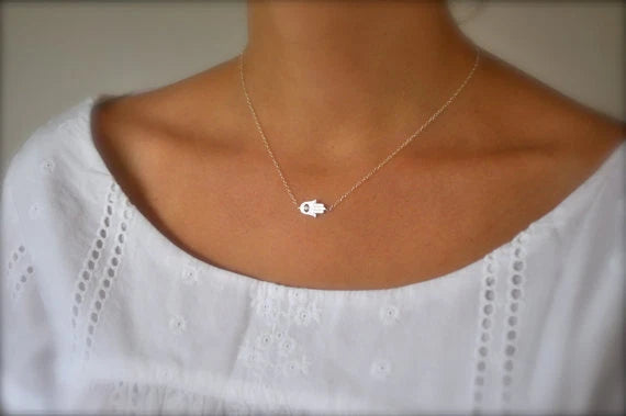 Minimalist Gold Silver Chain Hand Pendant Necklace Funny Gifts for Best Friends