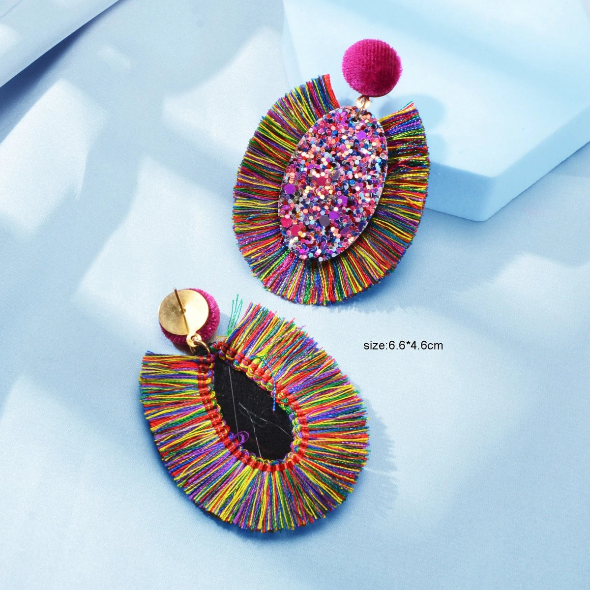 Boho Women Holiday Handmade Tassel Fringe Dangling Beach Drop Dangle Earrings