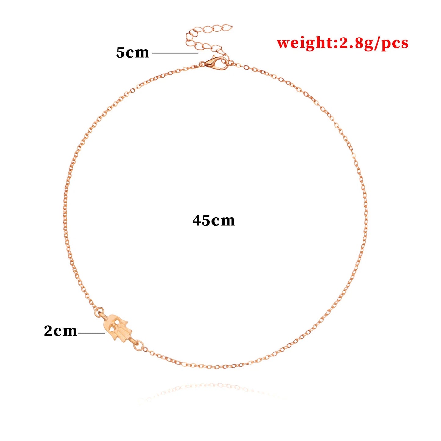 Minimalist Gold Silver Chain Hand Pendant Necklace Funny Gifts for Best Friends