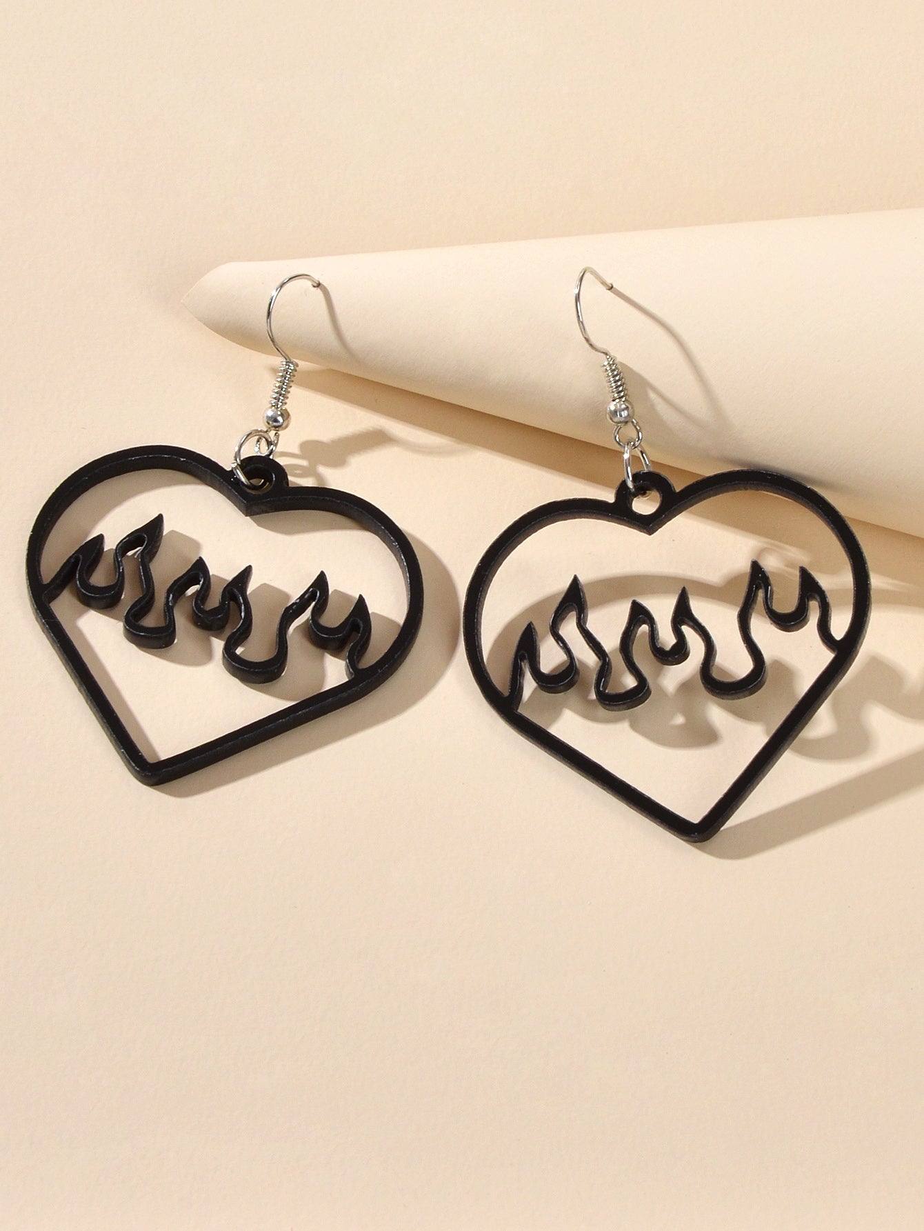 Feelontop Acrylic Hollow Love Heart Drop Earrings Party Women Gift Accessories