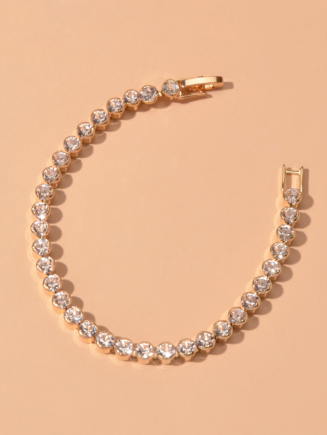 Luxury Full Rhinestone Tennis Bracelet Girl Bling Crystal Wedding Party Jewelry