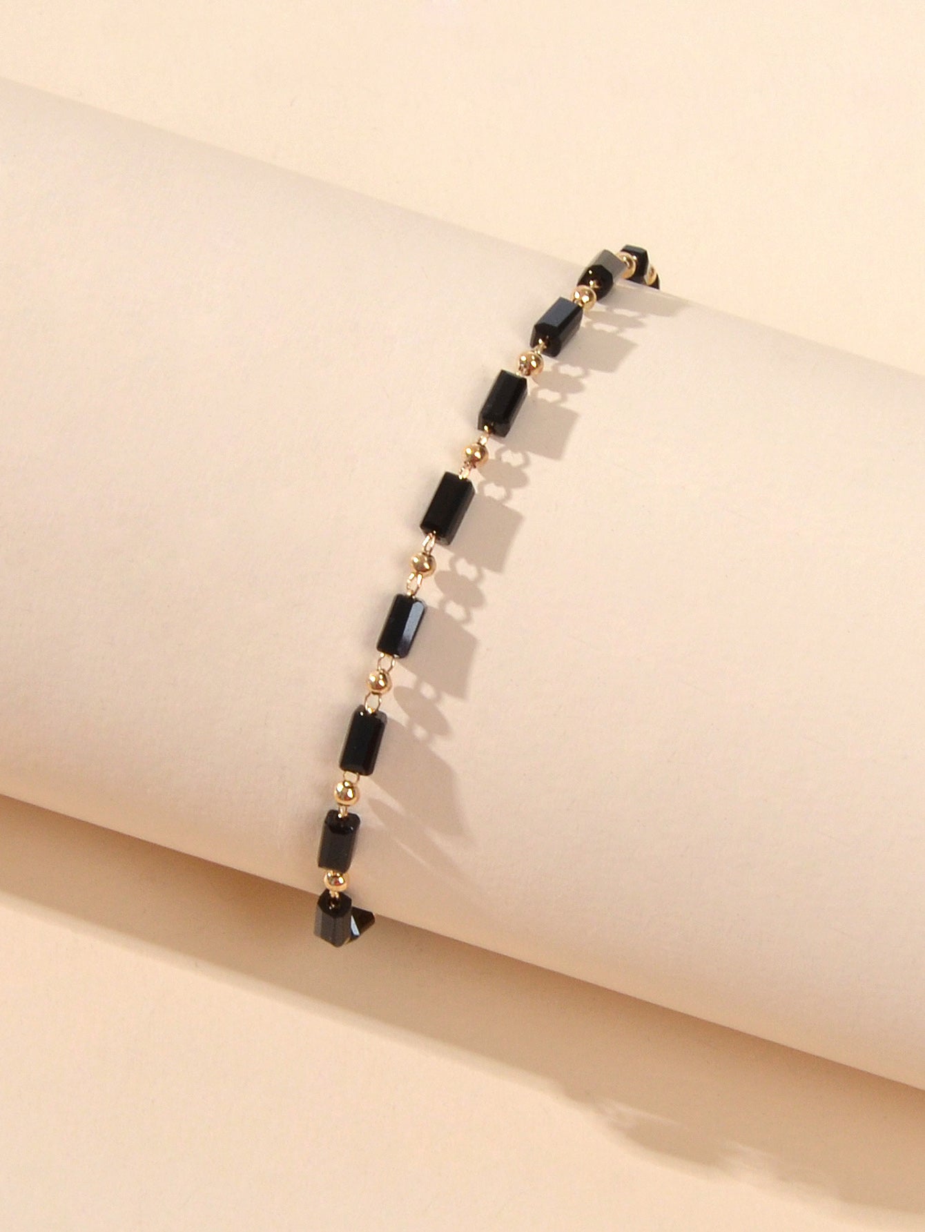 1 pc Foot Beach Jewellery Gold Chain Handmade Black Beads Anklet Bracelet Gift