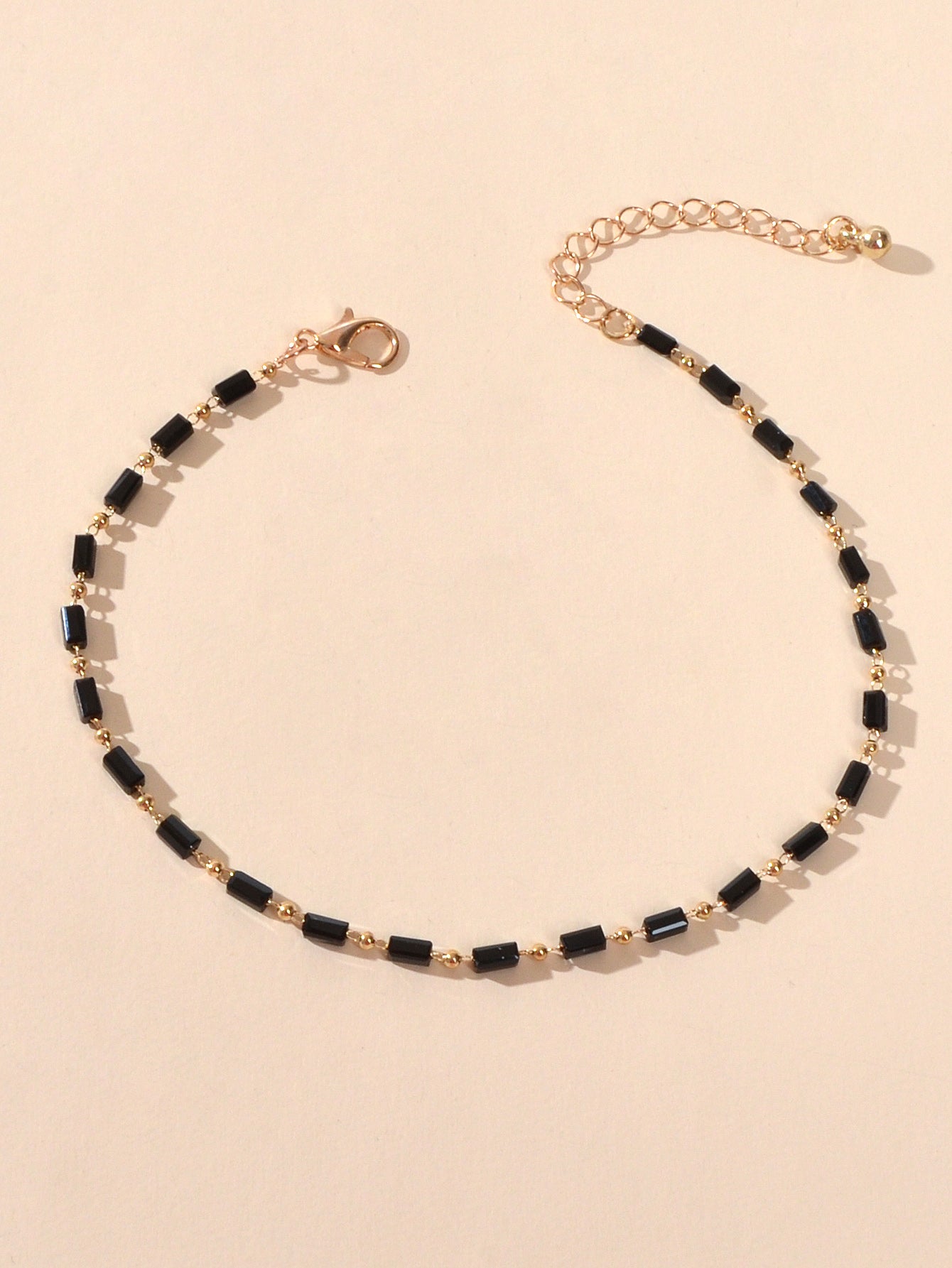 1 pc Foot Beach Jewellery Gold Chain Handmade Black Beads Anklet Bracelet Gift