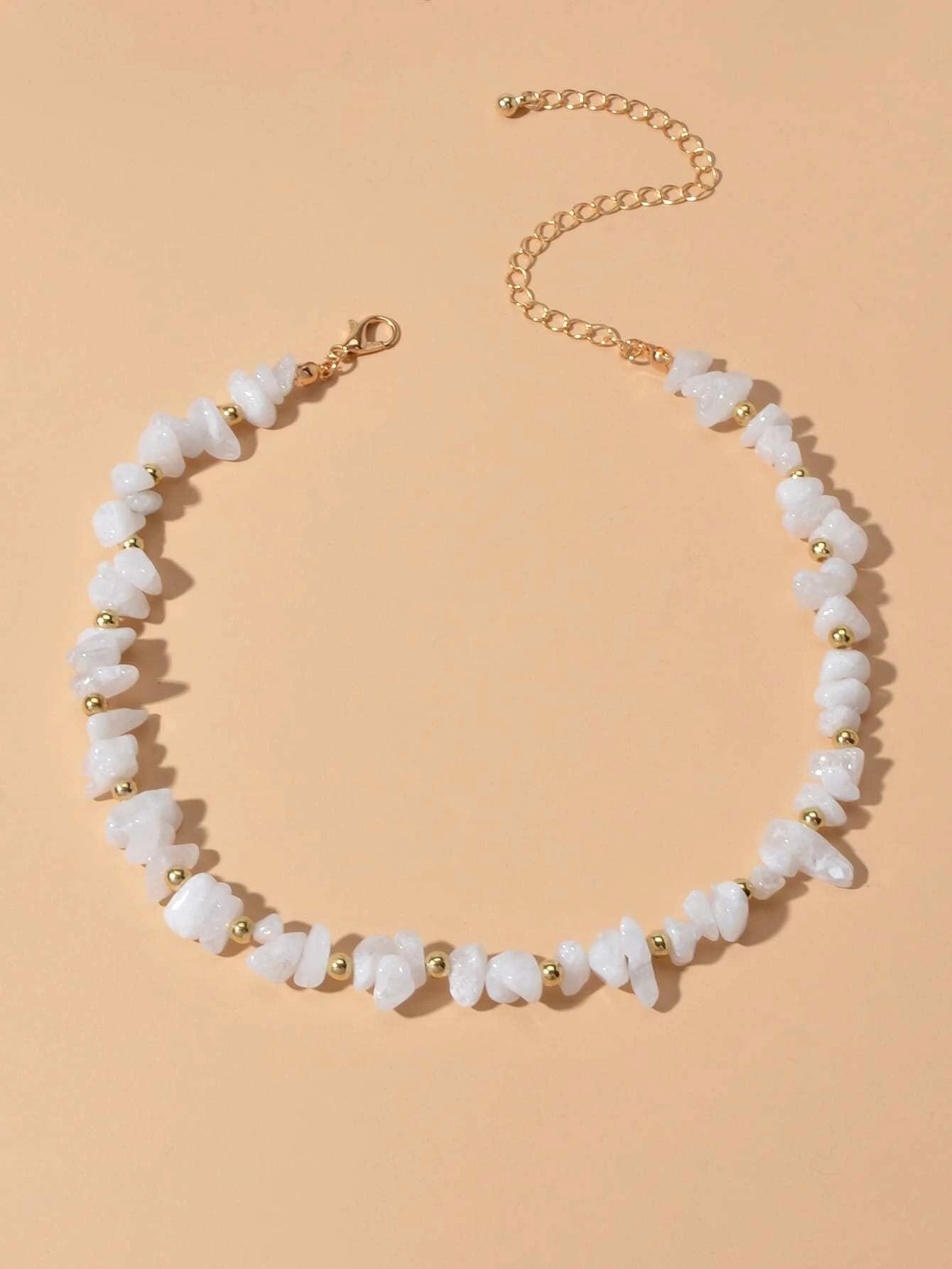 Boho White Stone Turquoise Handmade Necklace Ethic Tribal Festival Jewellery