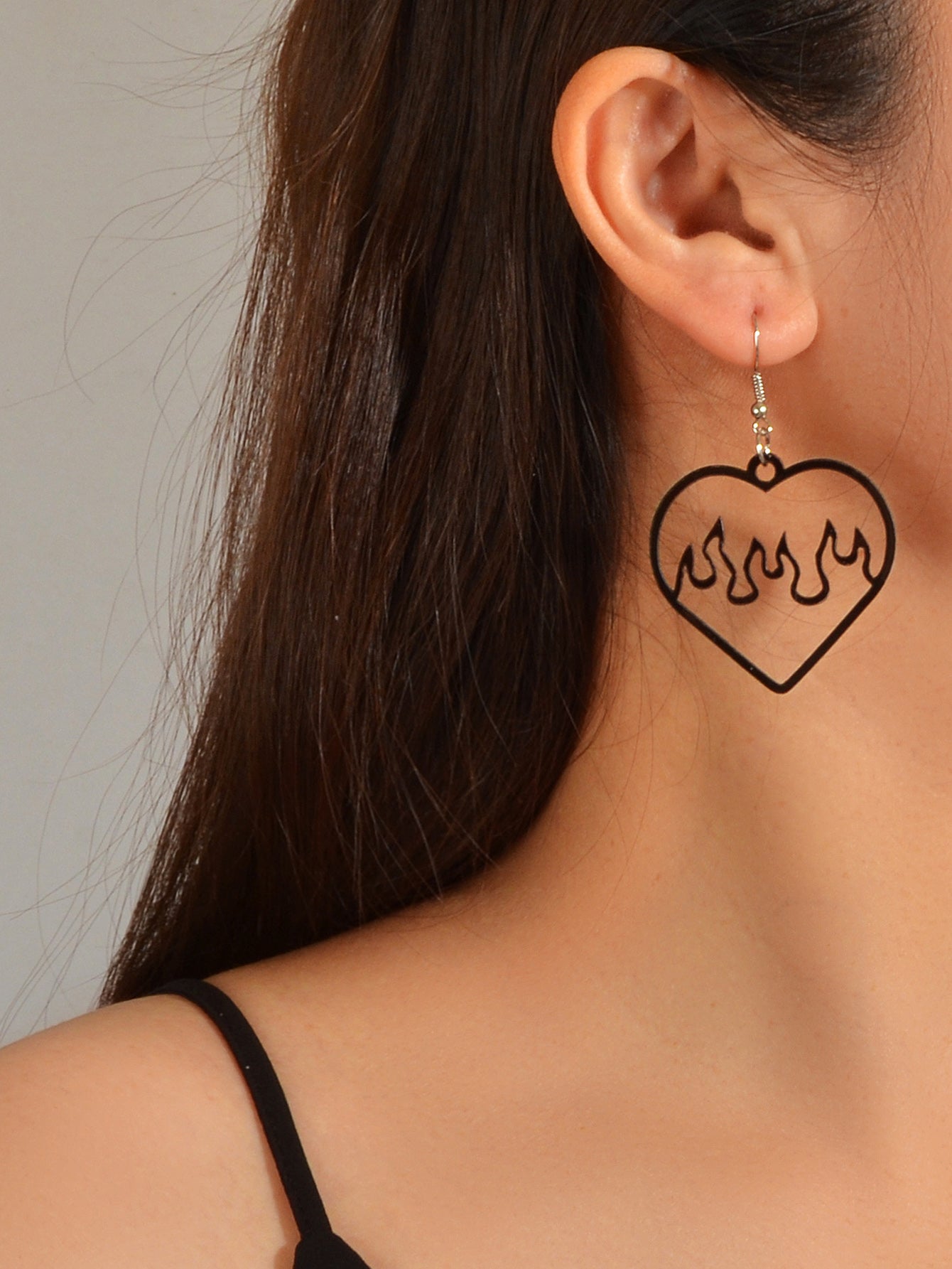 Feelontop Acrylic Hollow Love Heart Drop Earrings Party Women Gift Accessories