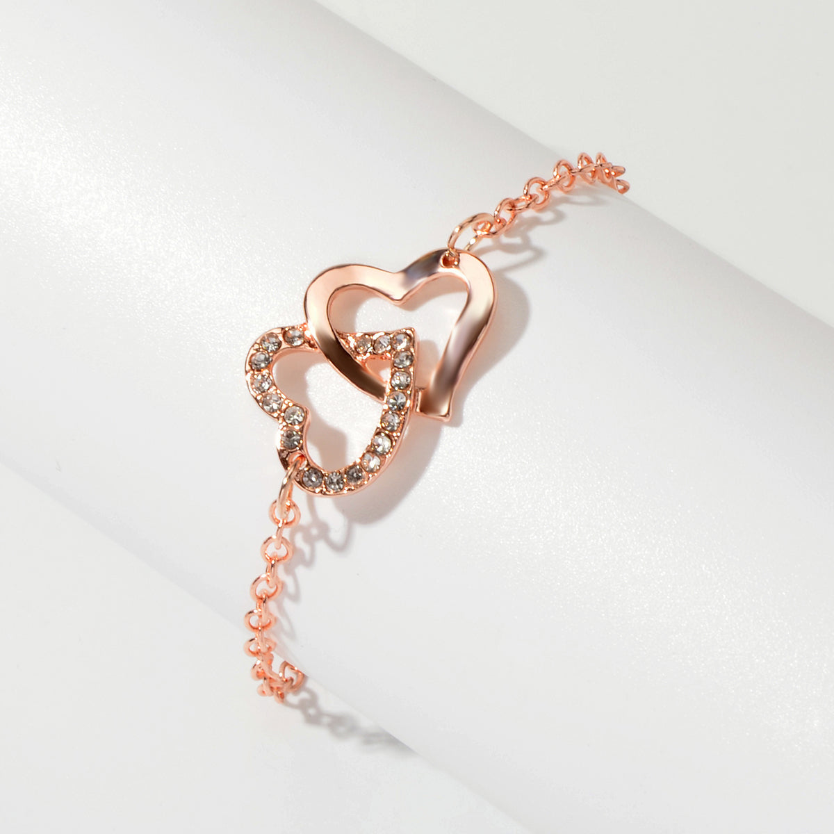 AU Post Rhinestone Heart Link Charm Bracelet Party Jewellery Lover Festival Gift