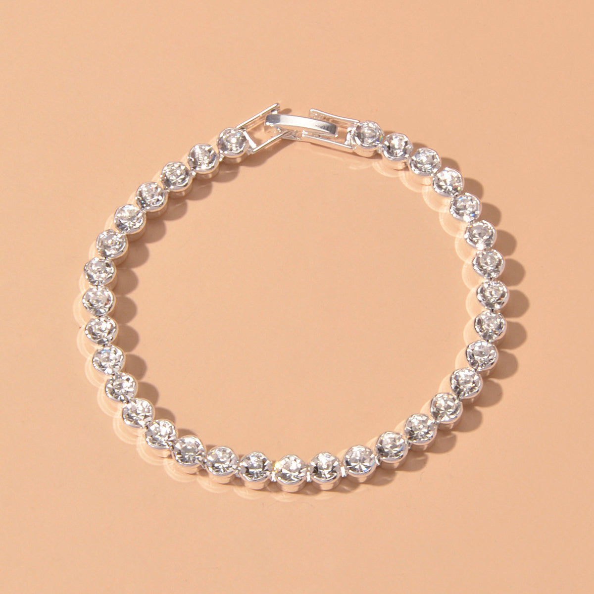 Luxury Full Rhinestone Tennis Bracelet Girl Bling Crystal Wedding Party Jewelry