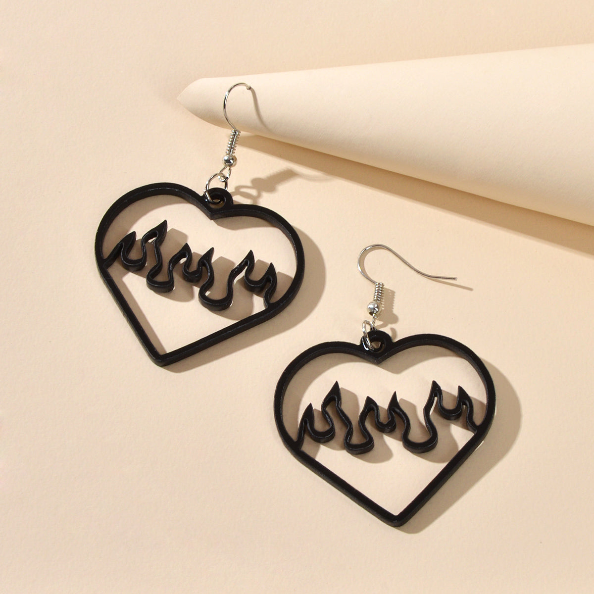 Feelontop Acrylic Hollow Love Heart Drop Earrings Party Women Gift Accessories