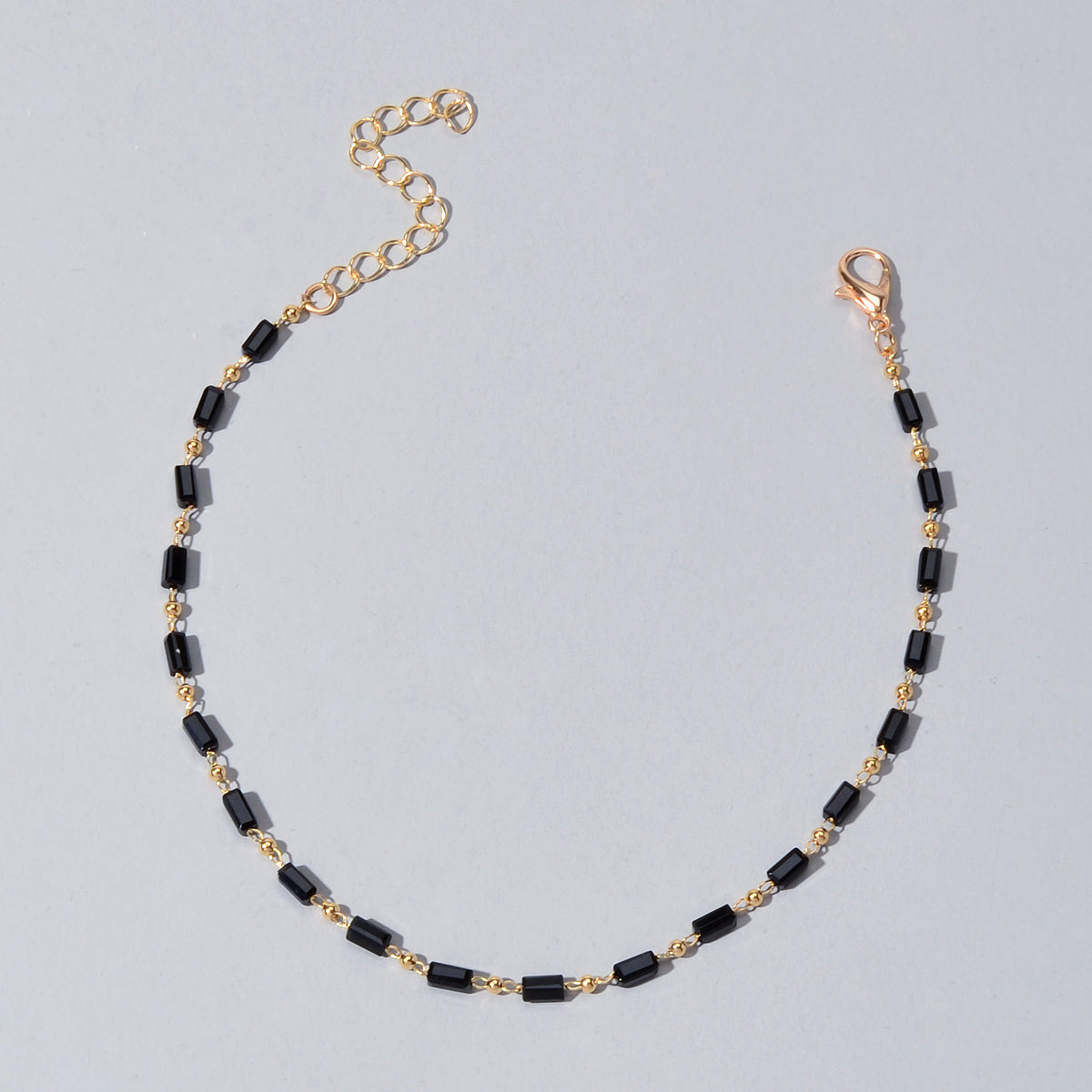 1 pc Foot Beach Jewellery Gold Chain Handmade Black Beads Anklet Bracelet Gift