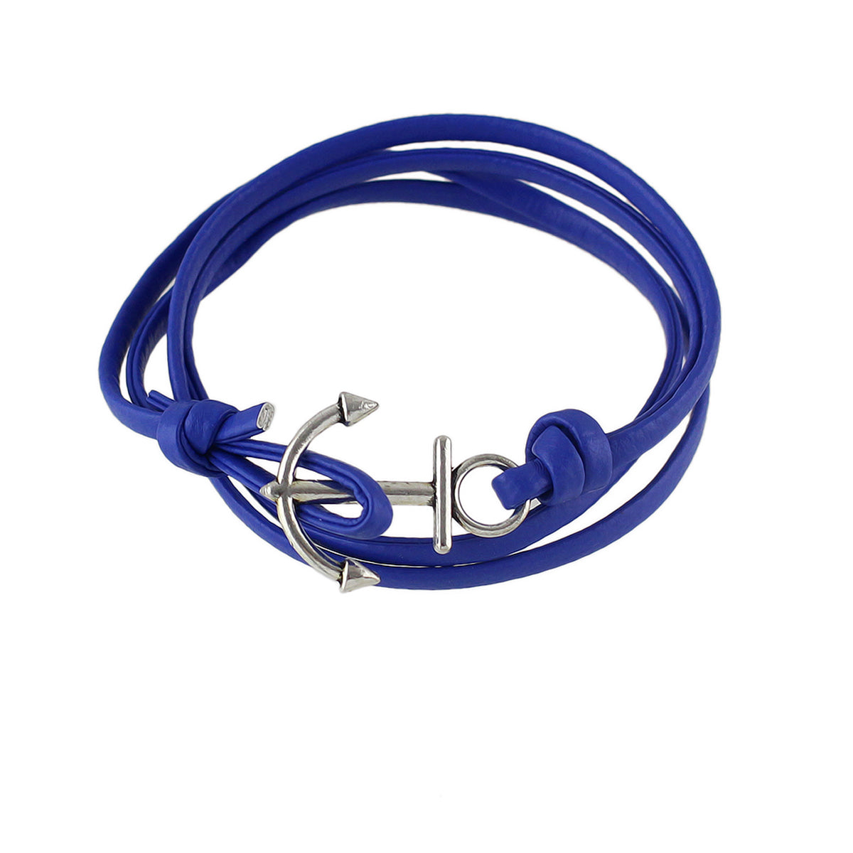 Nautical Jewelry Black Blue Pu Leather Anchor Wrap Bracelet Women Men Wristbands