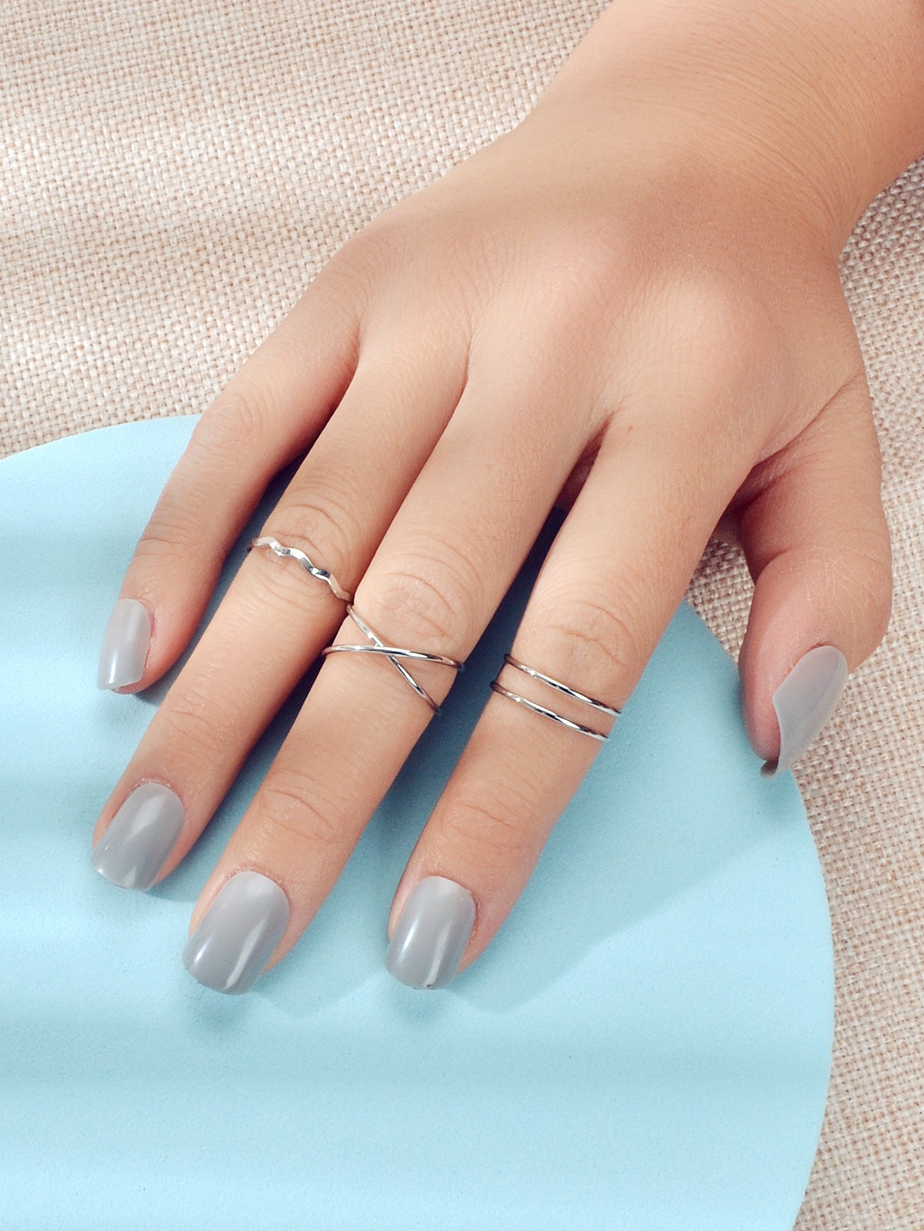 Minimalist Stackable 3pcs Gold Silver Finger Knuckle Multiple Rings Bulk Pack