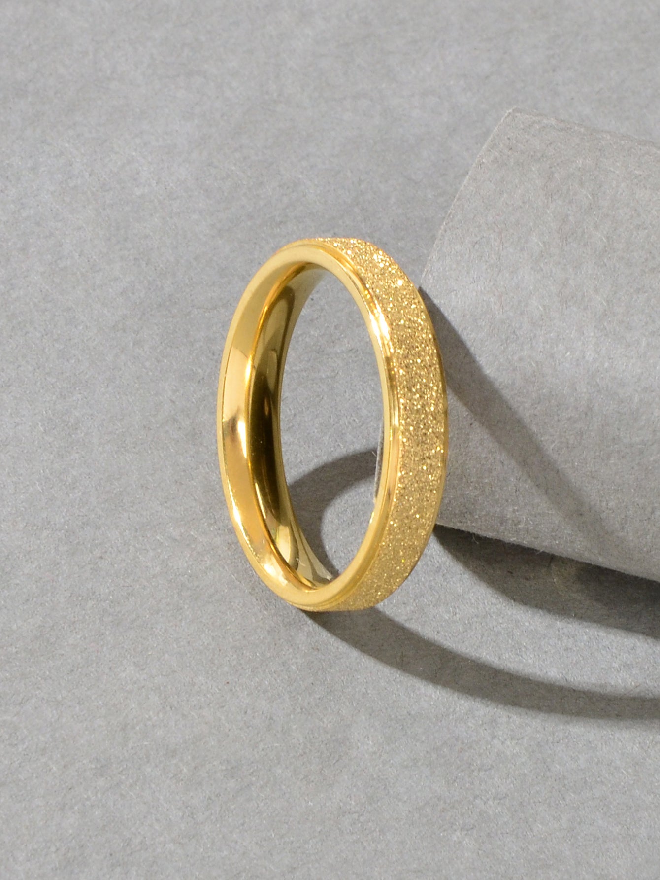 Anniversary Wedding Jewellery Stainless Steel Gold Silver Ring Women Finger Band