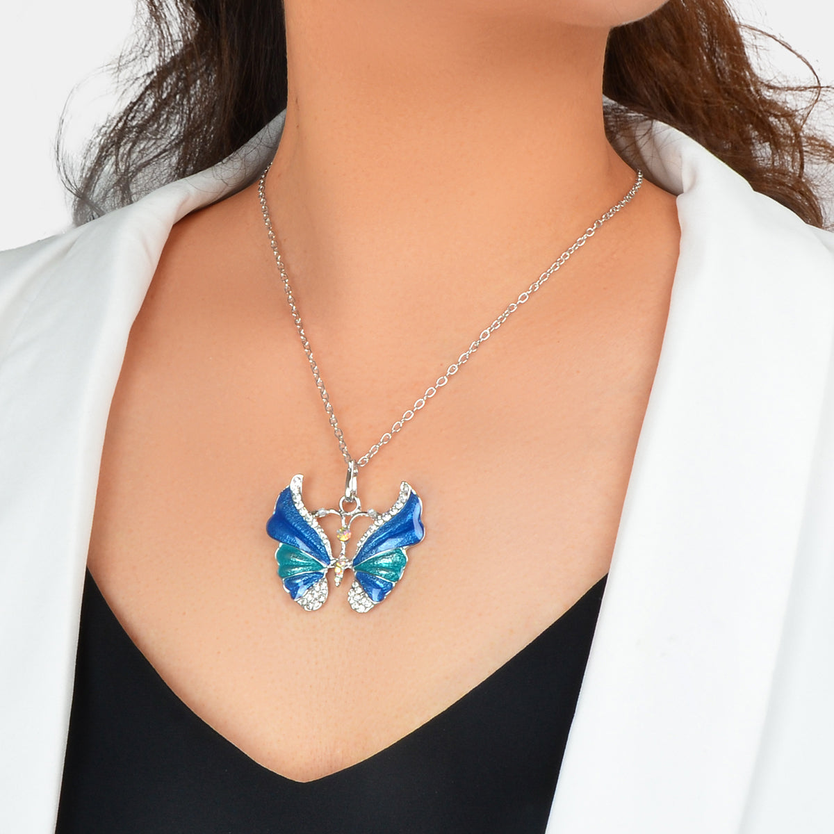 Blue and silver chain discount