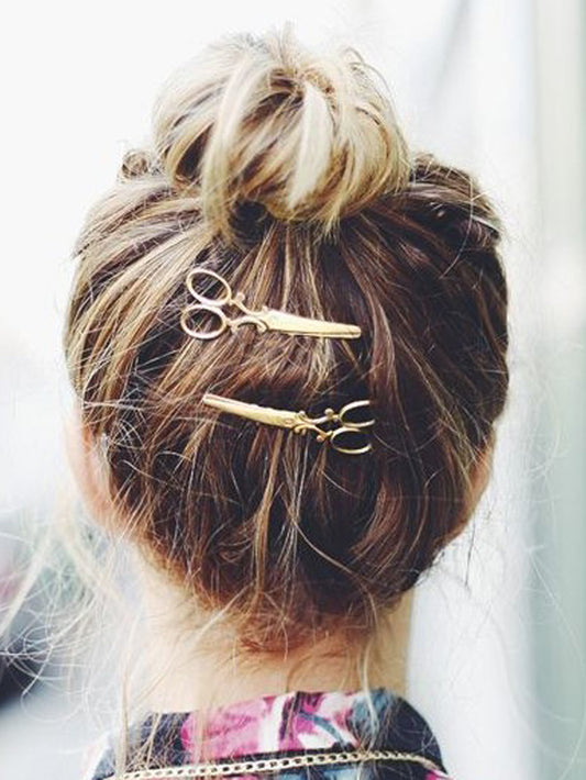 1pc Punk Gold Silver Scissors Hair Clips Barrette Women Fashion Hair Accessories