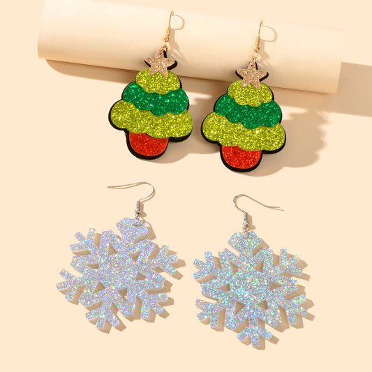 Christmas Gift Earrings Luxurious Colourful Santa Claus Jewellery 2 pairs