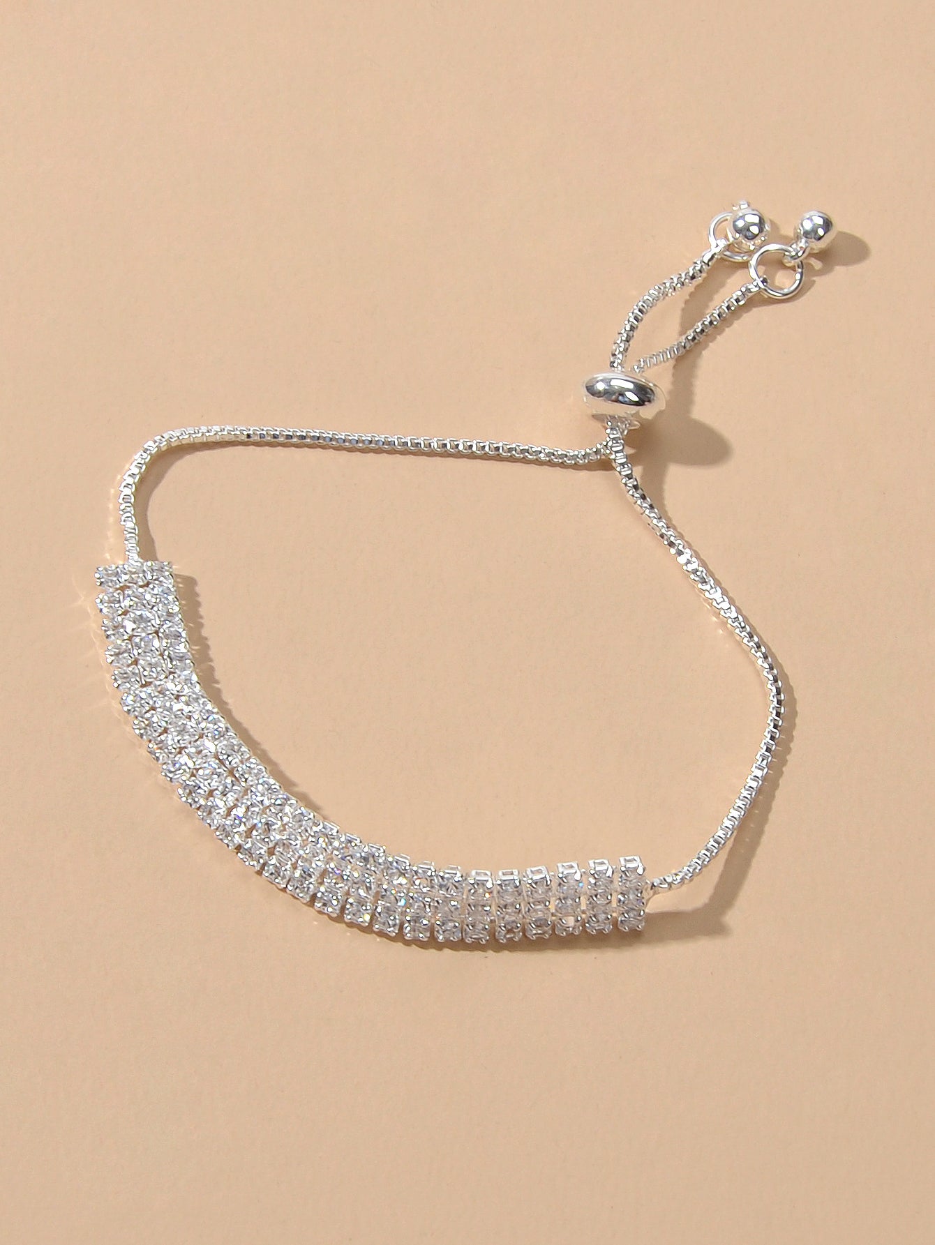 Classic Brilliant Rhinestone Adjustable Slider Tennis Bracelet Party Jewellery