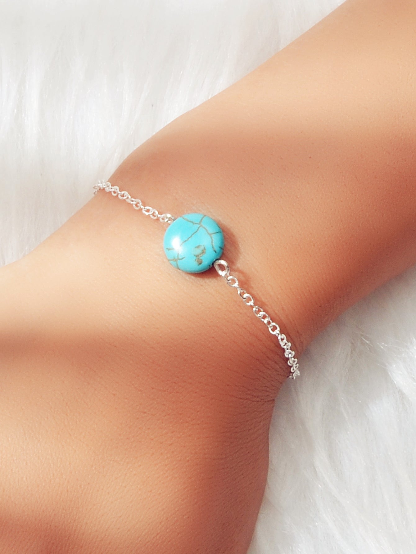 Indian Ethnic Jewelry Gold Silver Chain Turquoise Bracelet Bohemian Accessories