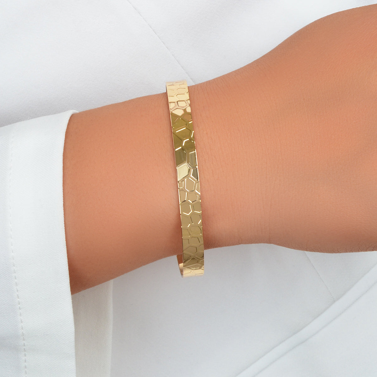 Customize Geometric Pattern Open Cuff Thin Bracelet Bangle Wrist Jewellery Gift