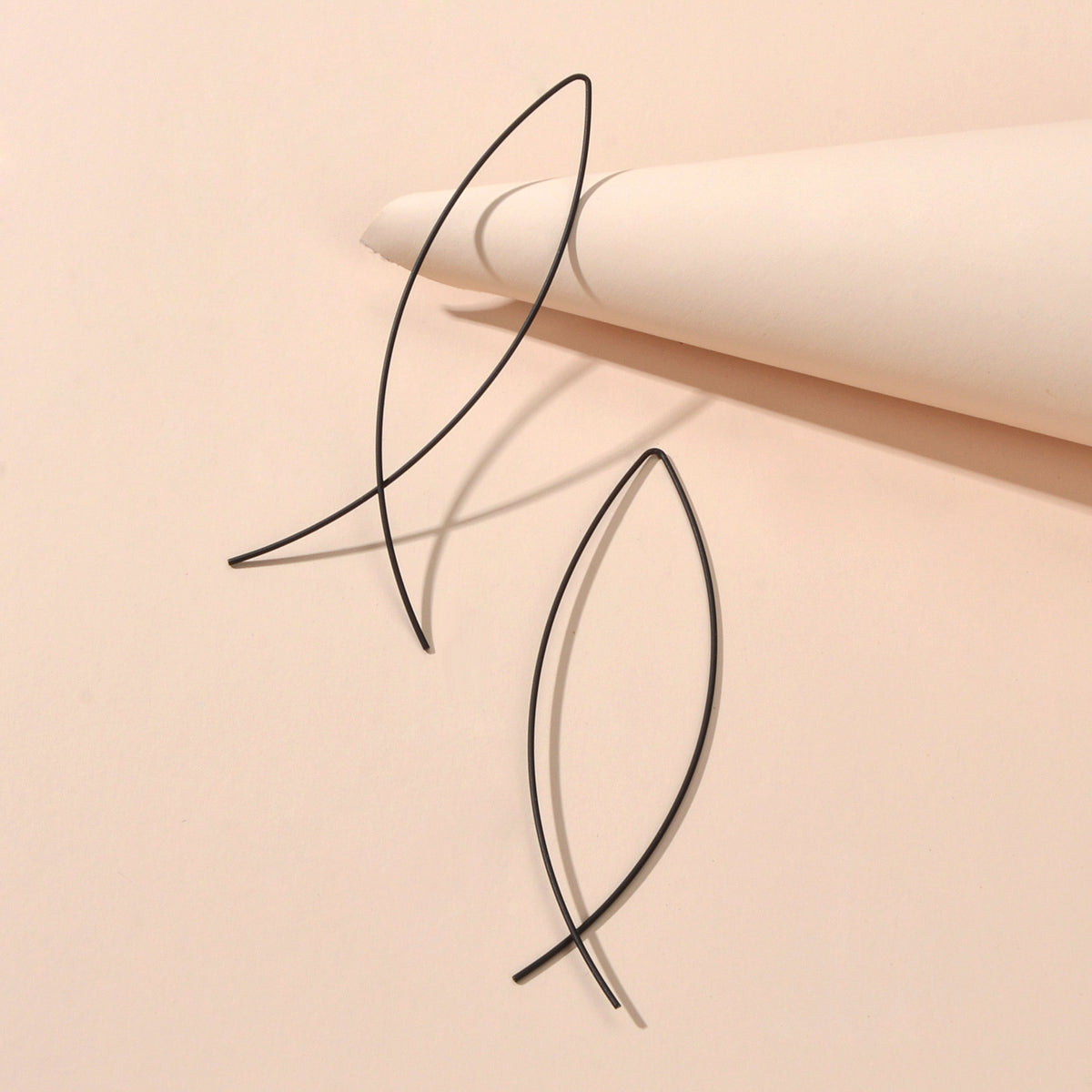 Statement Gold Silver Black Metal Cross Minimalist Hoop Earrings for Women Party