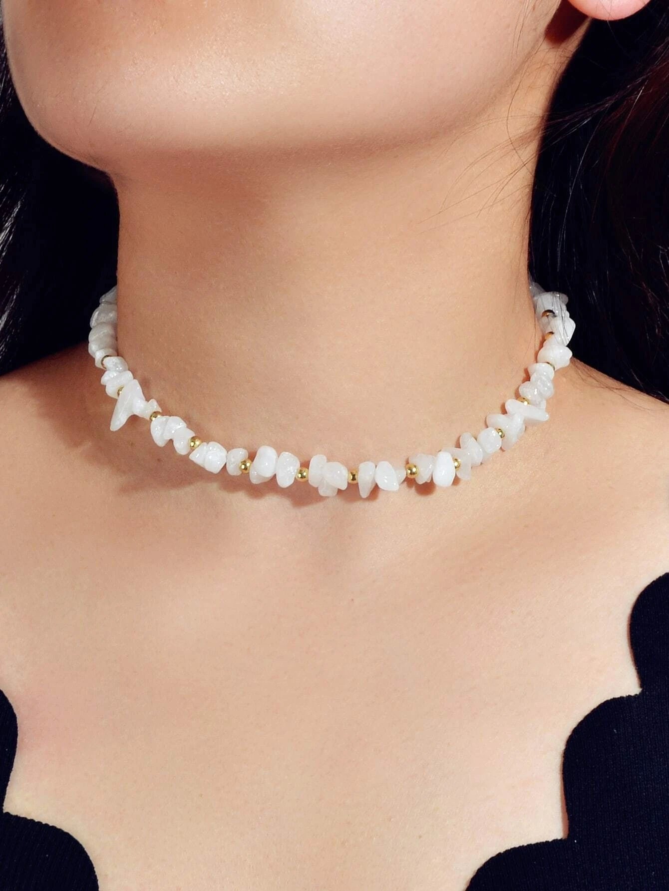 Boho White Stone Turquoise Handmade Necklace Ethic Tribal Festival Jewellery