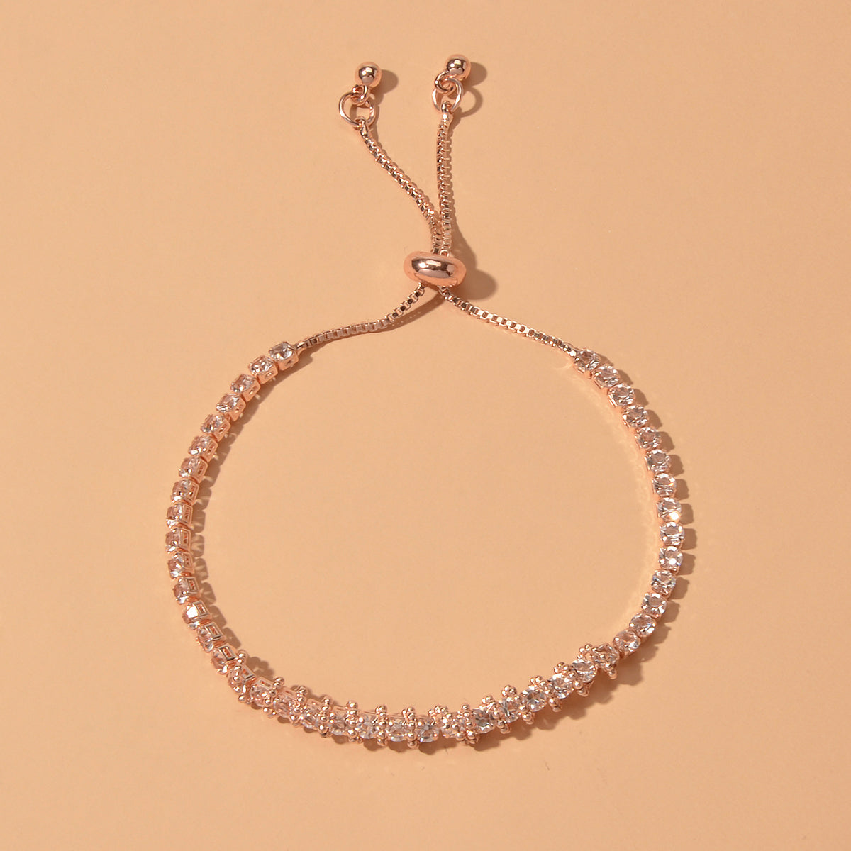 Trendy Rhinestone Sparkle Bling Crystal Tennis Bracelet Adjustable Wristband