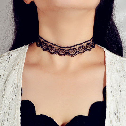 Gothic Jewelry Black Lace Hollow Geometric 90s Tattoos Choker Necklace Collar