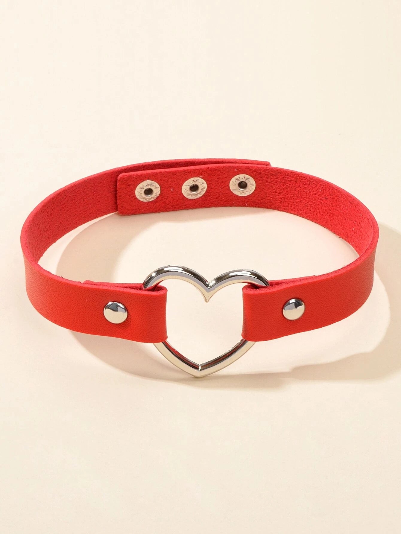 Punk Gothic Leather Love Heart Choker Collar Buckle Necklace Teens Stunning Gift