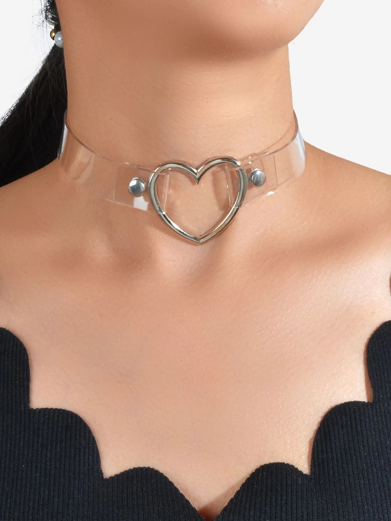 Punk Gothic Leather Love Heart Choker Collar Buckle Necklace Teens Stunning Gift