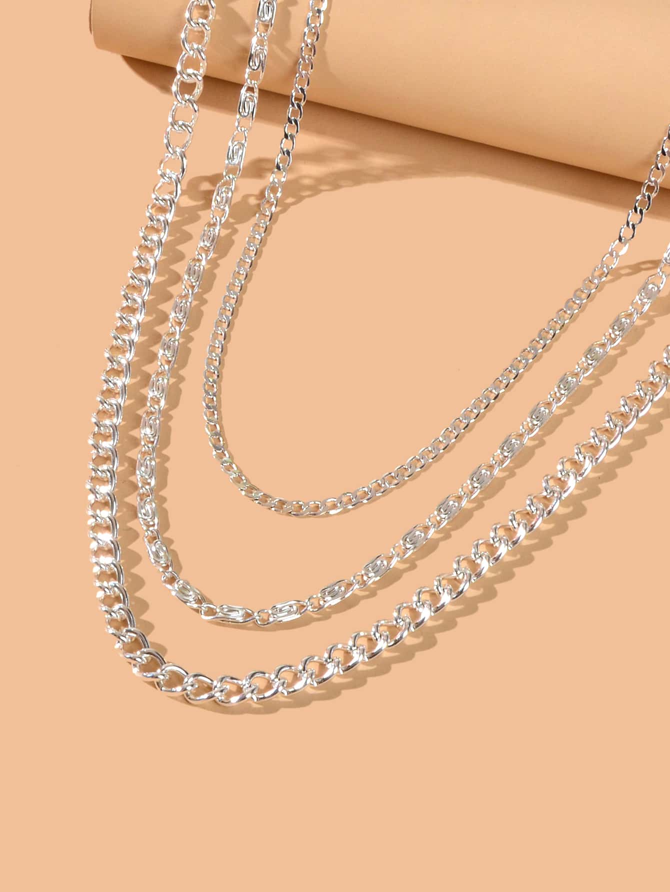 3 pcs Gold Silver Chain Boho Chic Minimalist Necklace Women Accessories Jewelry