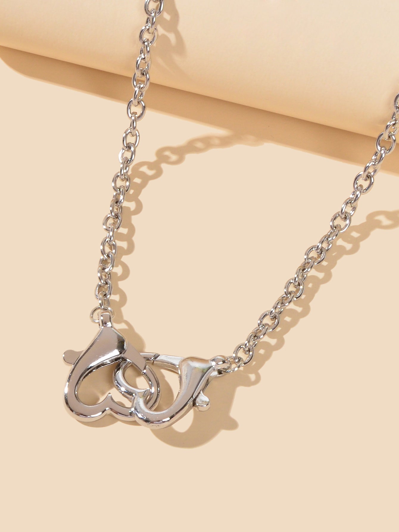 Party Decoration Women Silver Lock Heart Charm Necklace Teens Girl Trendy Collar