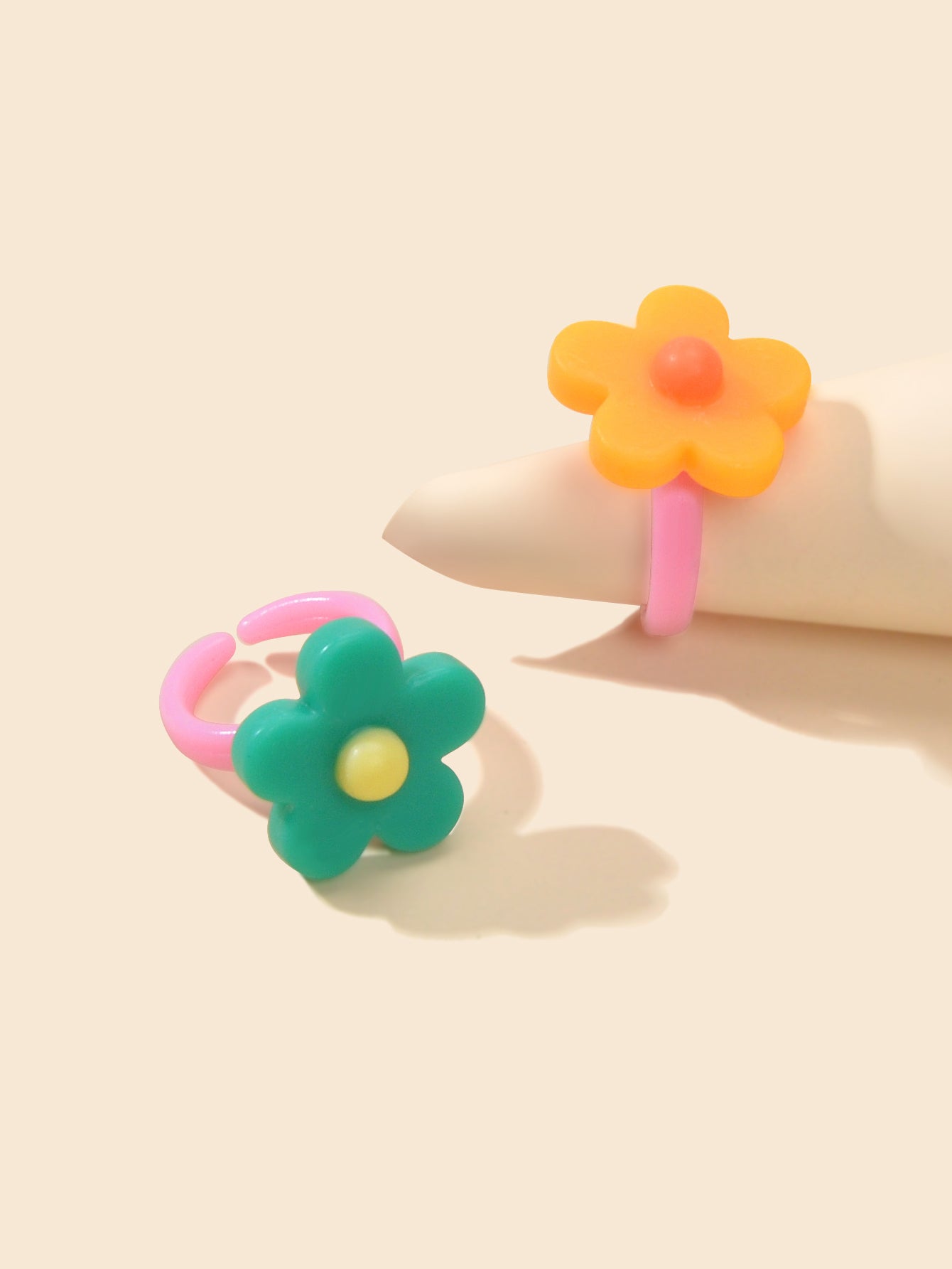 2 pc Boho Chic Candy Color Flower Toe Ring Multiple Beach Finger Foot Jewellery