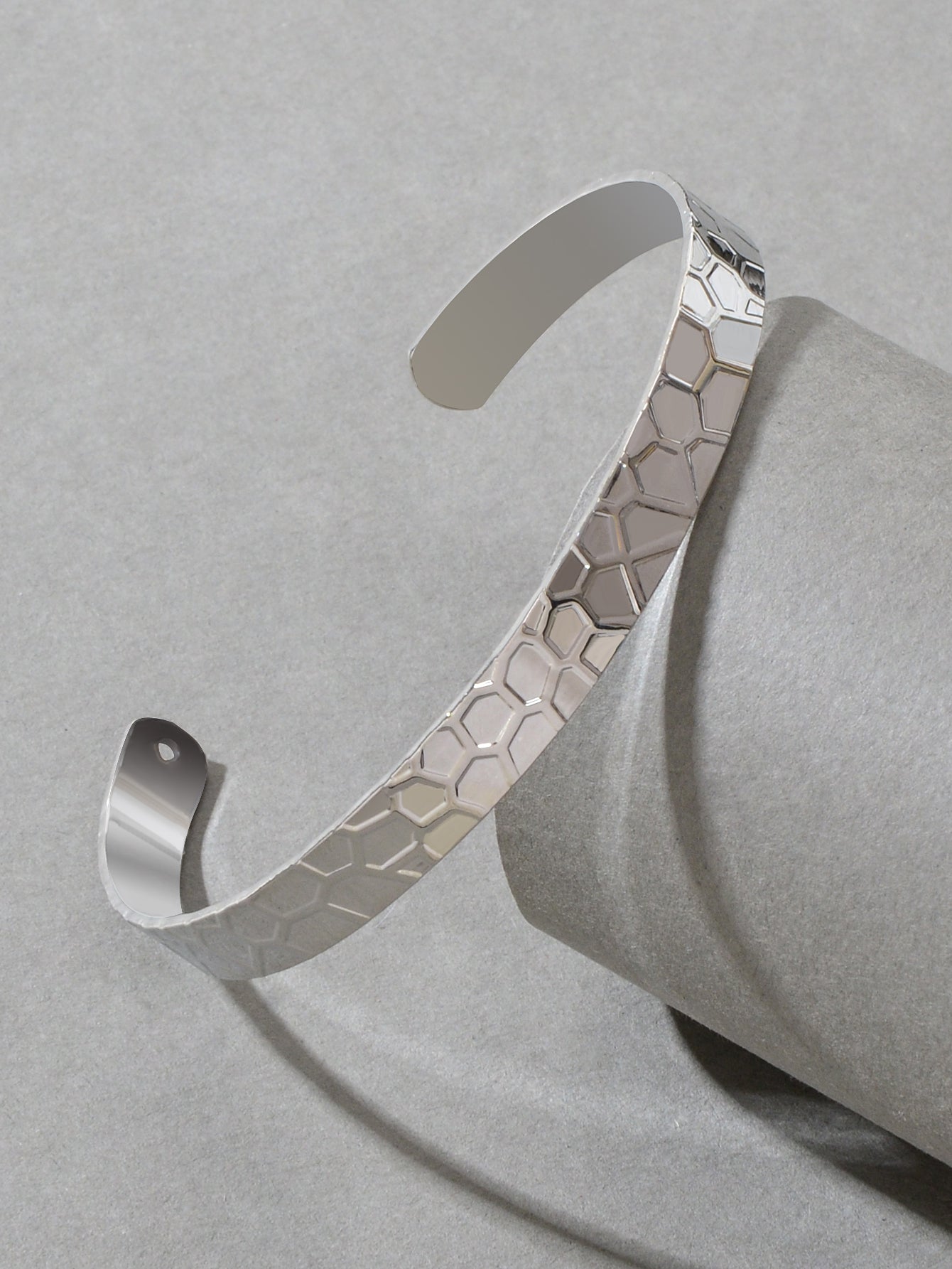 Customize Geometric Pattern Open Cuff Thin Bracelet Bangle Wrist Jewellery Gift
