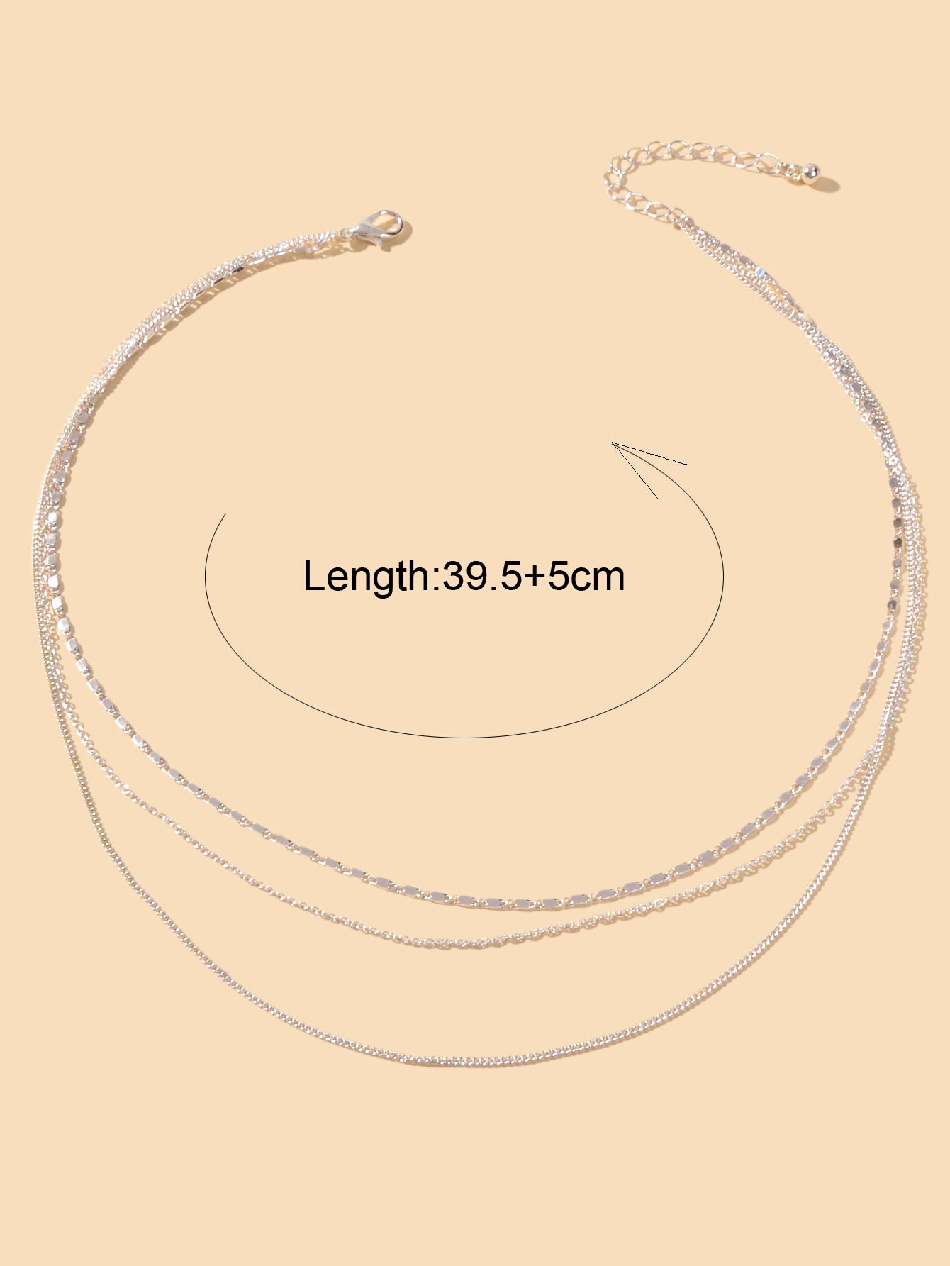 Women Collar Silver Multi-layer Chain Necklace Minimalist Party Decoration Gift