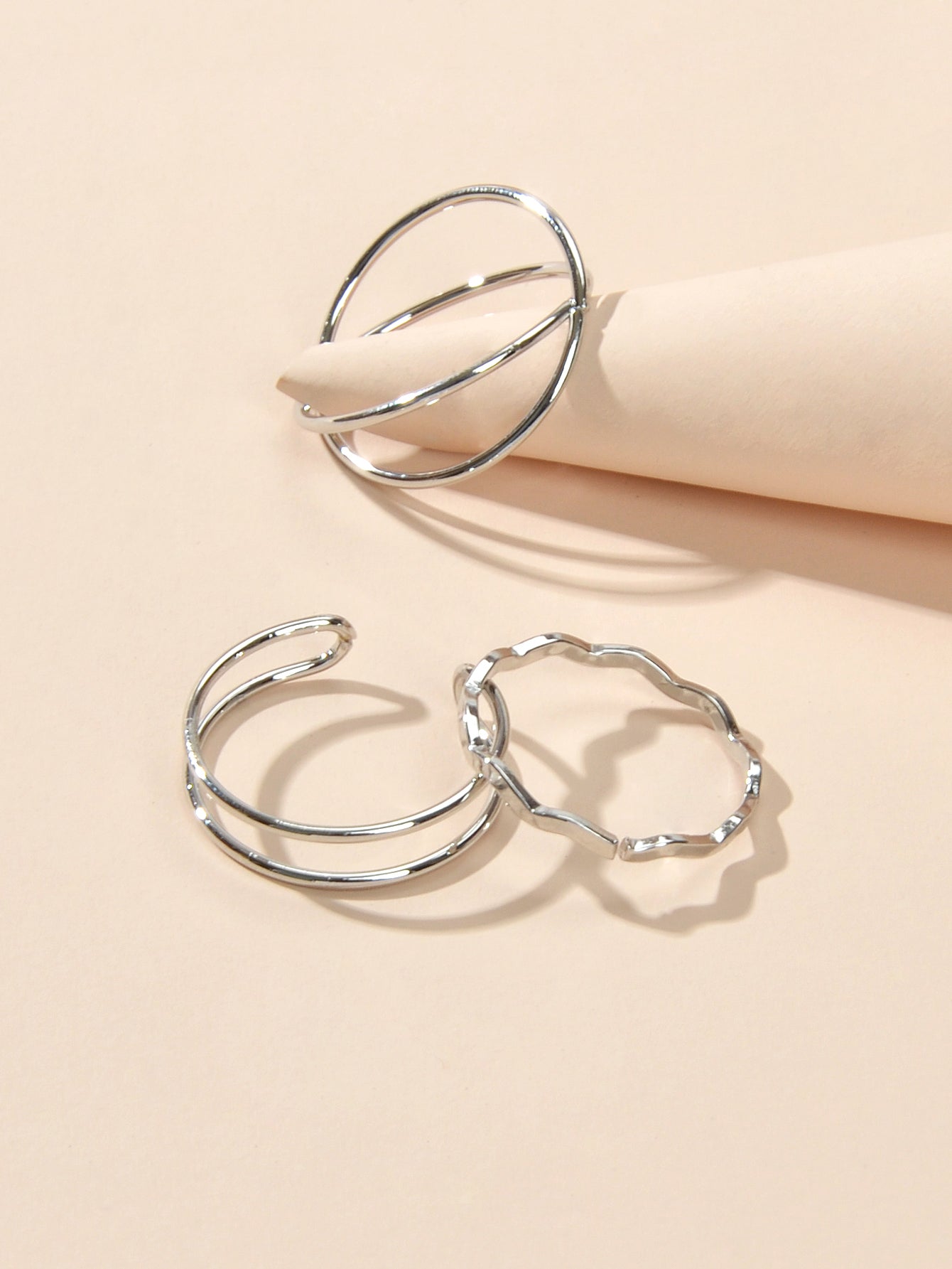 Minimalist Stackable 3pcs Gold Silver Finger Knuckle Multiple Rings Bulk Pack
