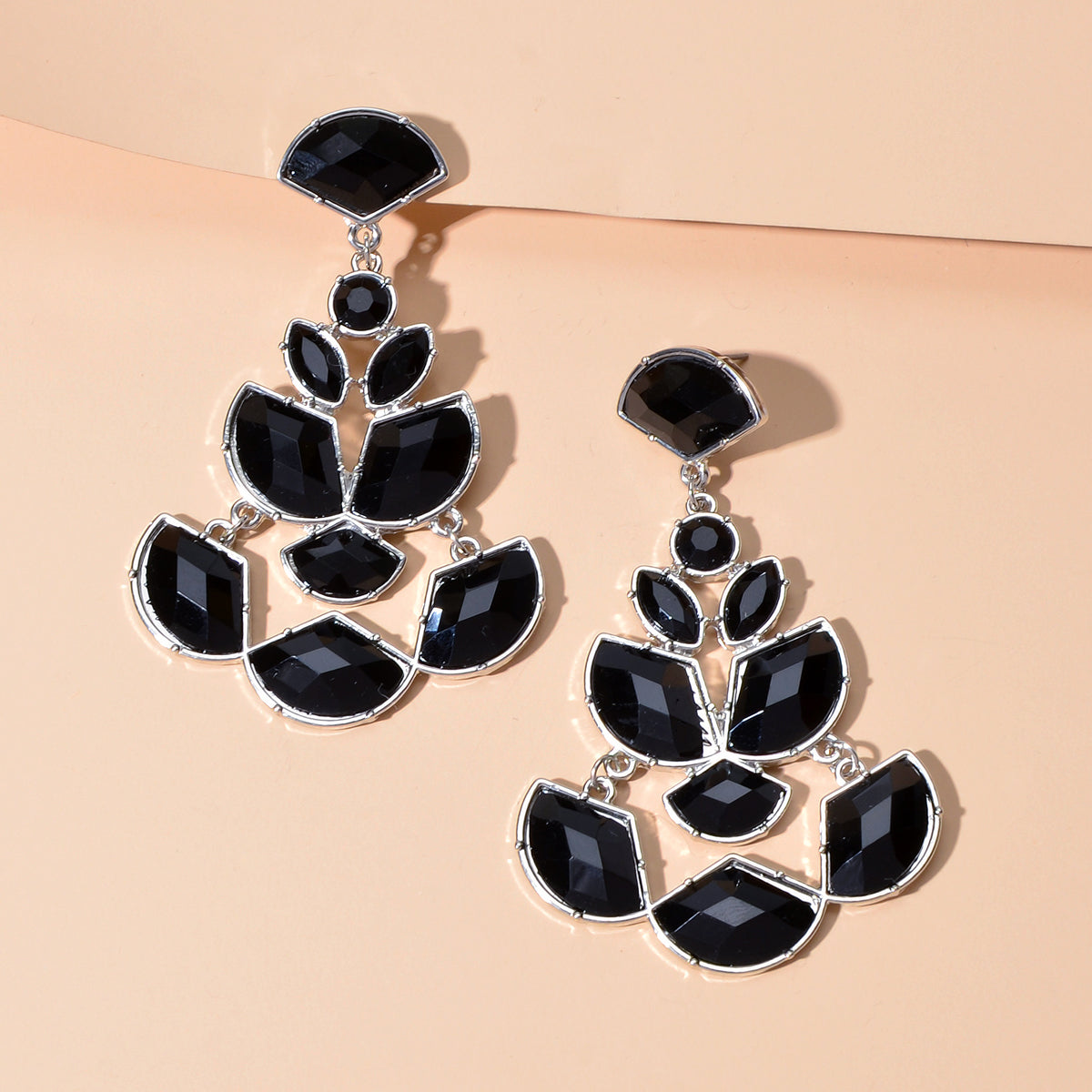Ethnic Jewellery Black Green Geometric Chandelier Dangle Earrings Women Gift