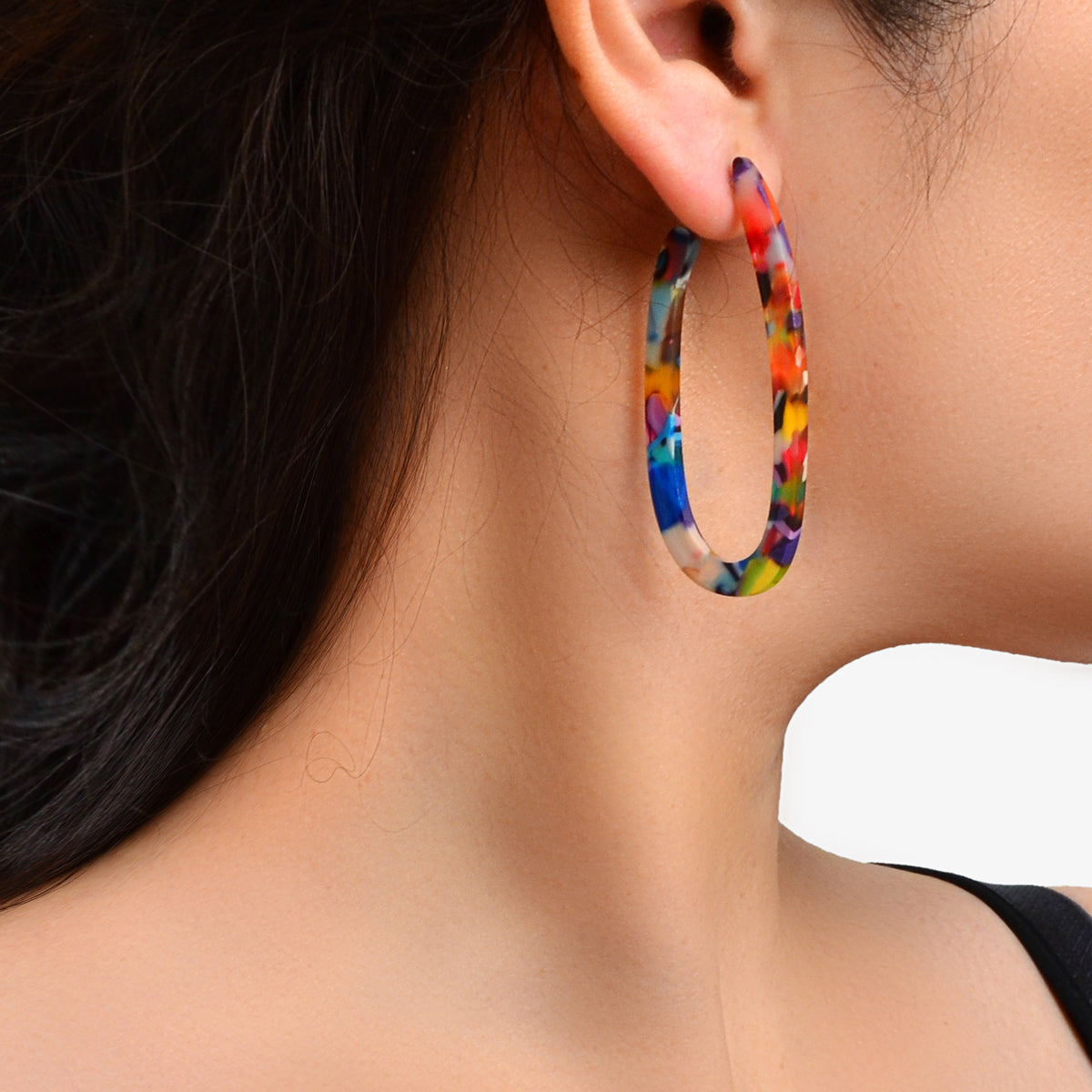 Trendy Acrylic Women Beach Colourful Resin Statement Earrings Vacation Jewellery
