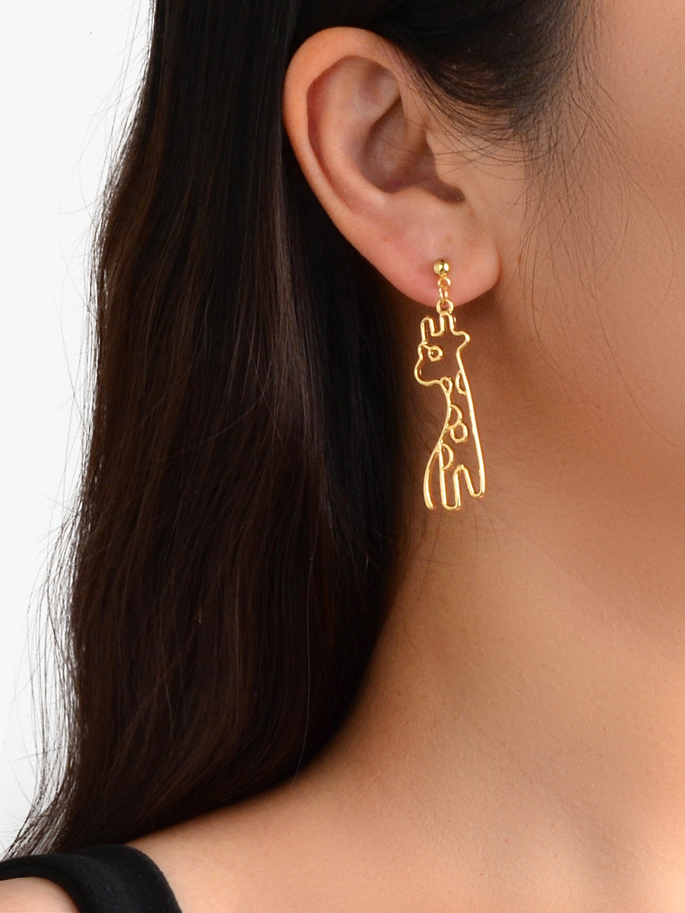 Lovely Jewellery Hollow out Gold Giraffe Dangle Earrings Women Girls Dainty Gift