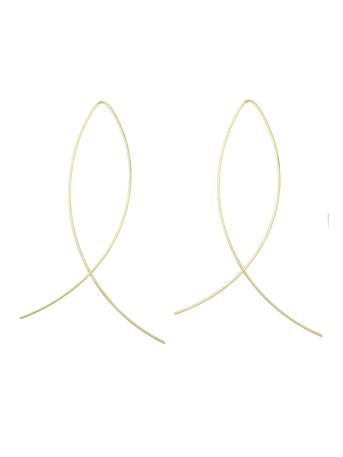Statement Gold Silver Black Metal Cross Minimalist Hoop Earrings for Women Party