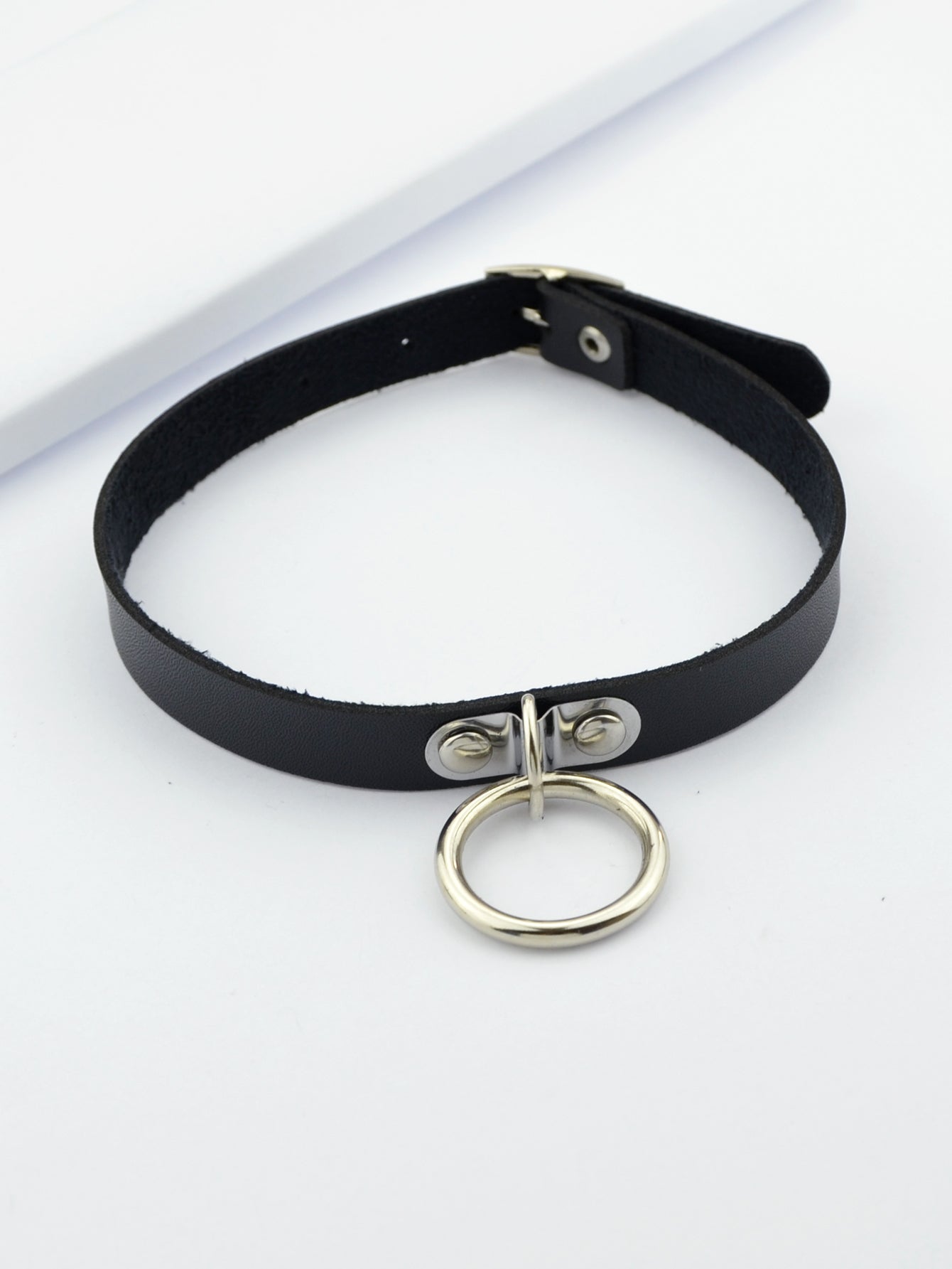 Punk Hip Hop 90s Circle Charm Belt Leather Grunge Collar Tattoo Choker Necklace