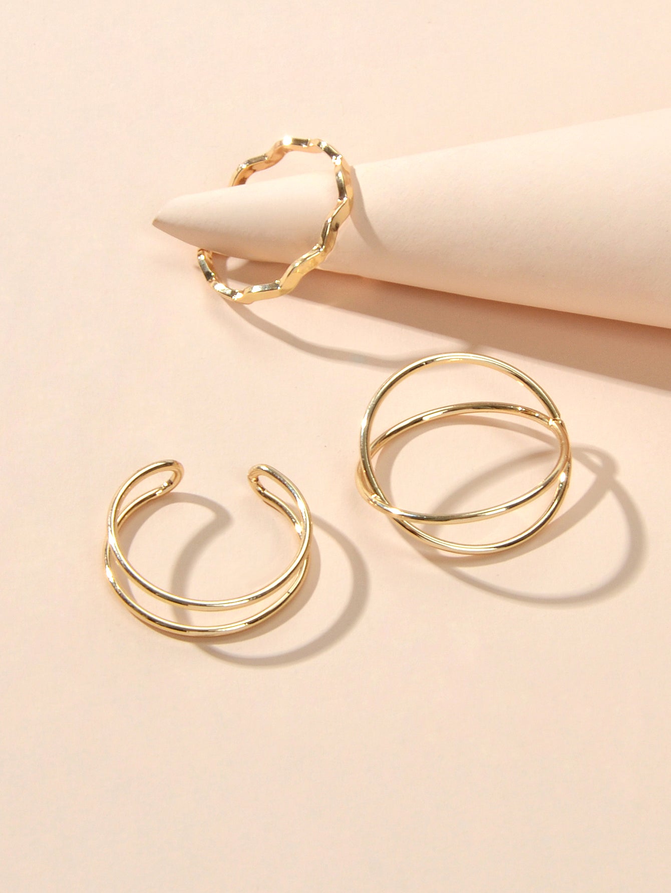 Minimalist Stackable 3pcs Gold Silver Finger Knuckle Multiple Rings Bulk Pack