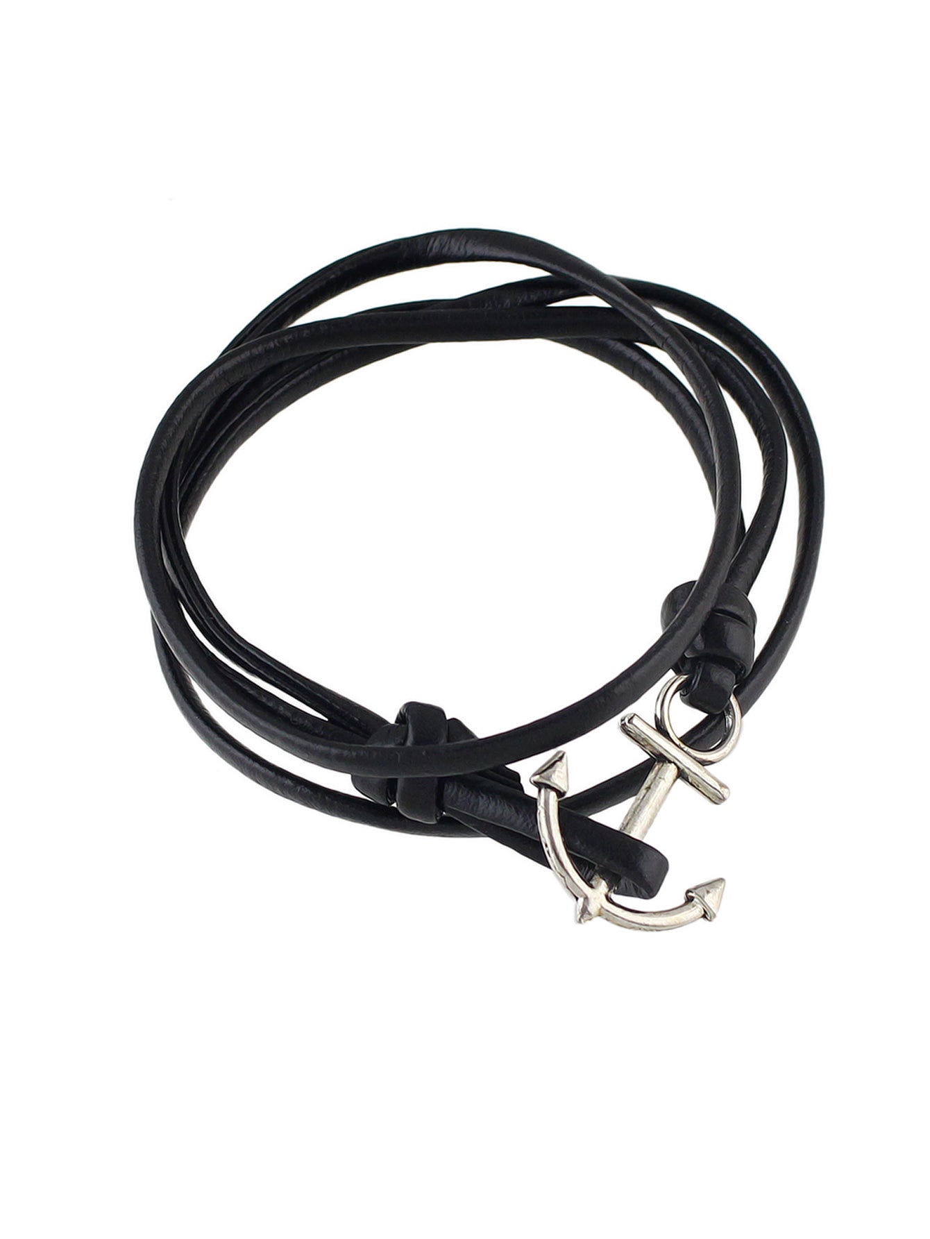 Nautical Jewelry Black Blue Pu Leather Anchor Wrap Bracelet Women Men Wristbands