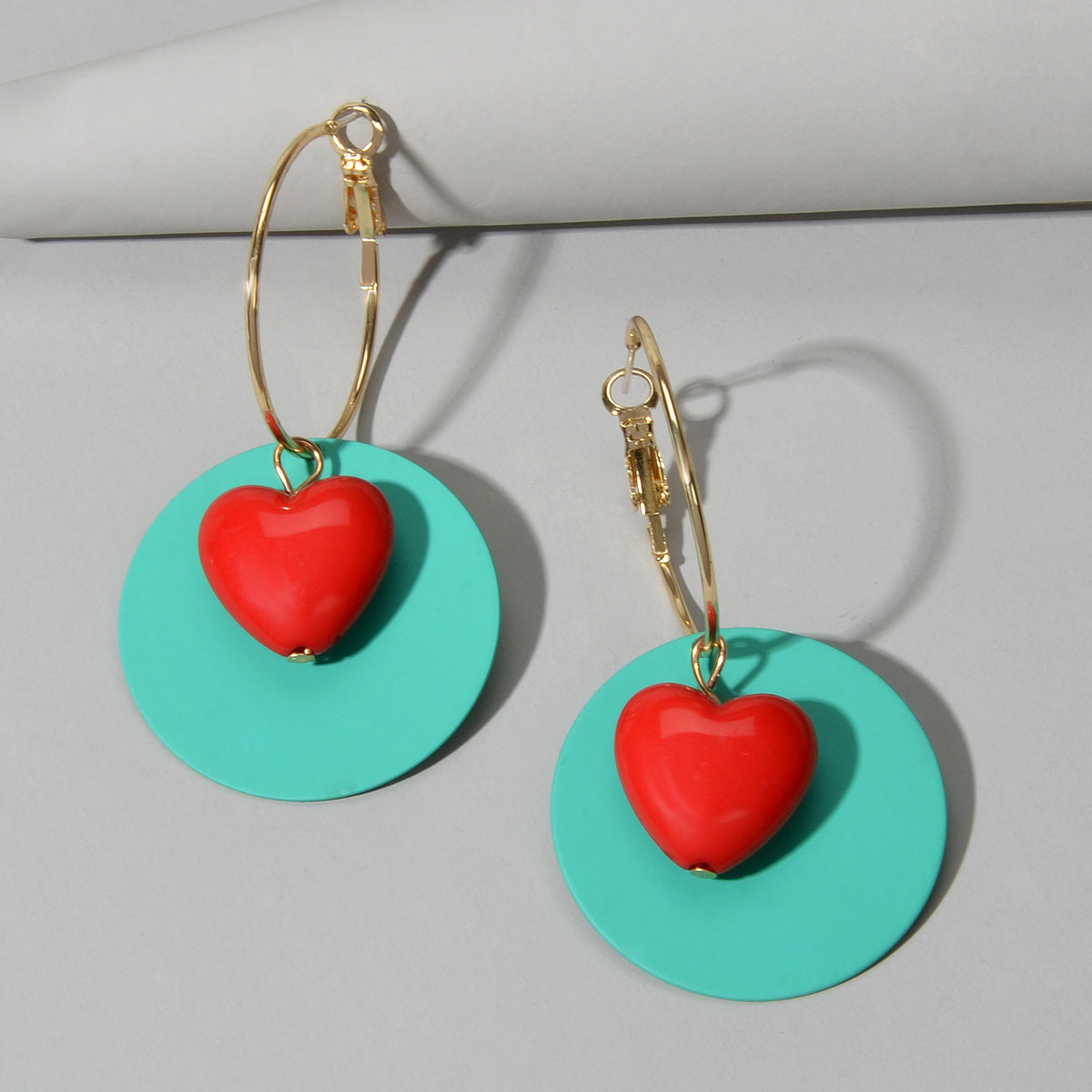 Female Jewellery Round Heart Gold Circle Hoop Earrings Women Party Decoration