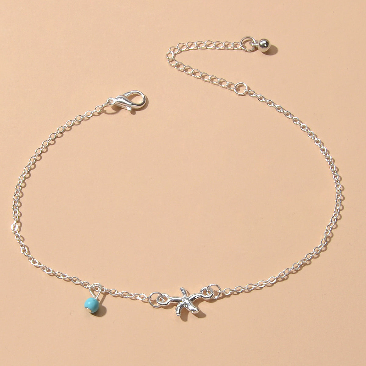 Gold Silver Chain Turquoise Starfish Anklet Barefoot Ankle Foot Jewellery