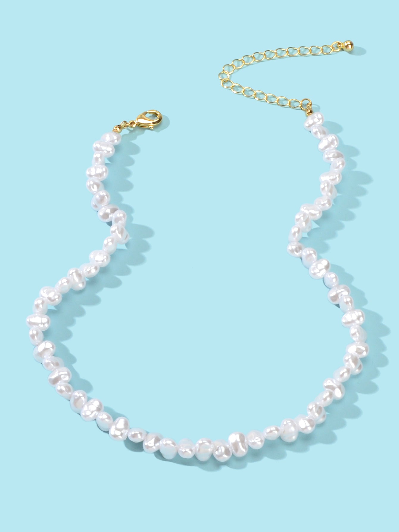 Wedding Birthday Anniversary Jewellery Artificial Irregular Short Pearl Necklace