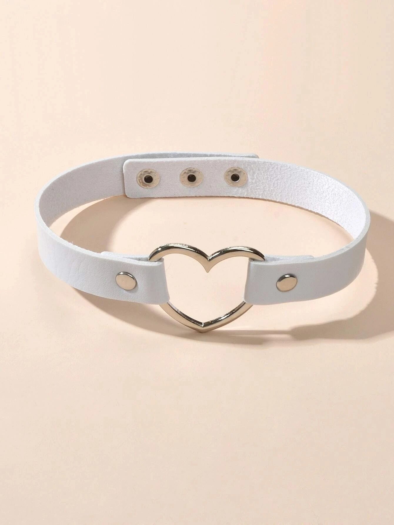 Punk Gothic Leather Love Heart Choker Collar Buckle Necklace Teens Stunning Gift