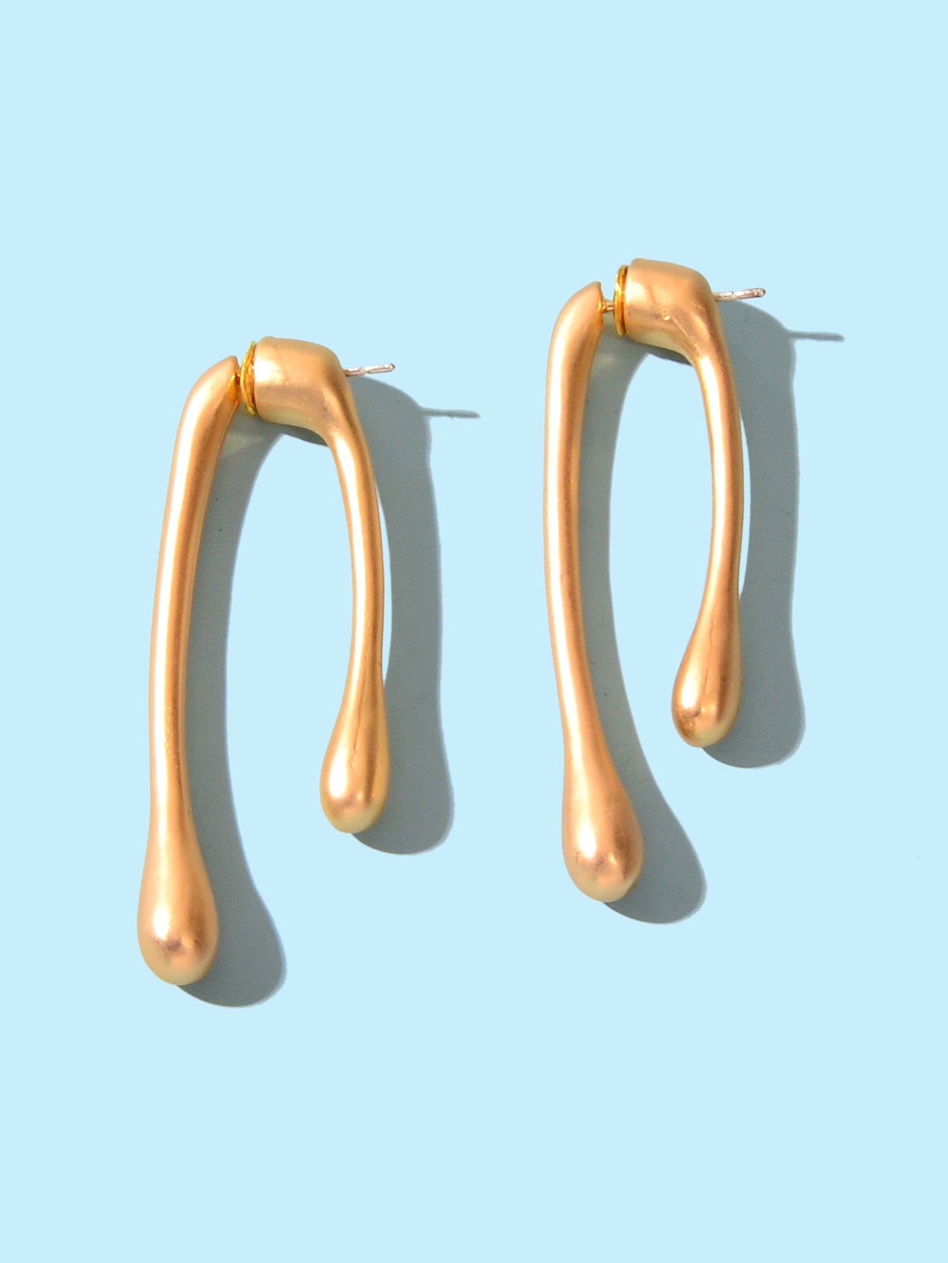 Designer Jewelry Minimalist Gold Metal Geometric Stud Earrings Trendy Ear Jacket
