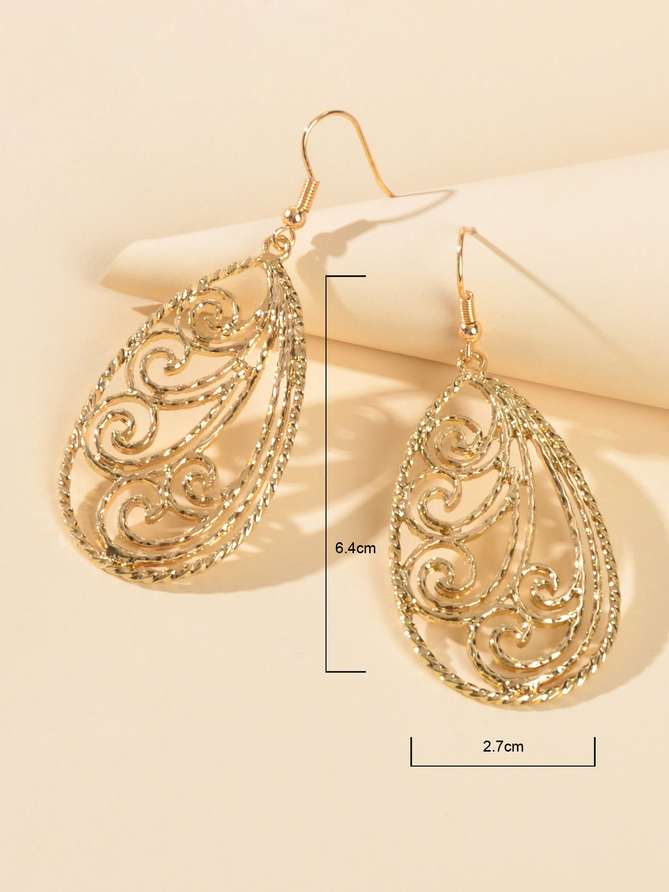 Party Decoration Women Gold Silver Hollow out Flower Water Drop Dangle Earrings