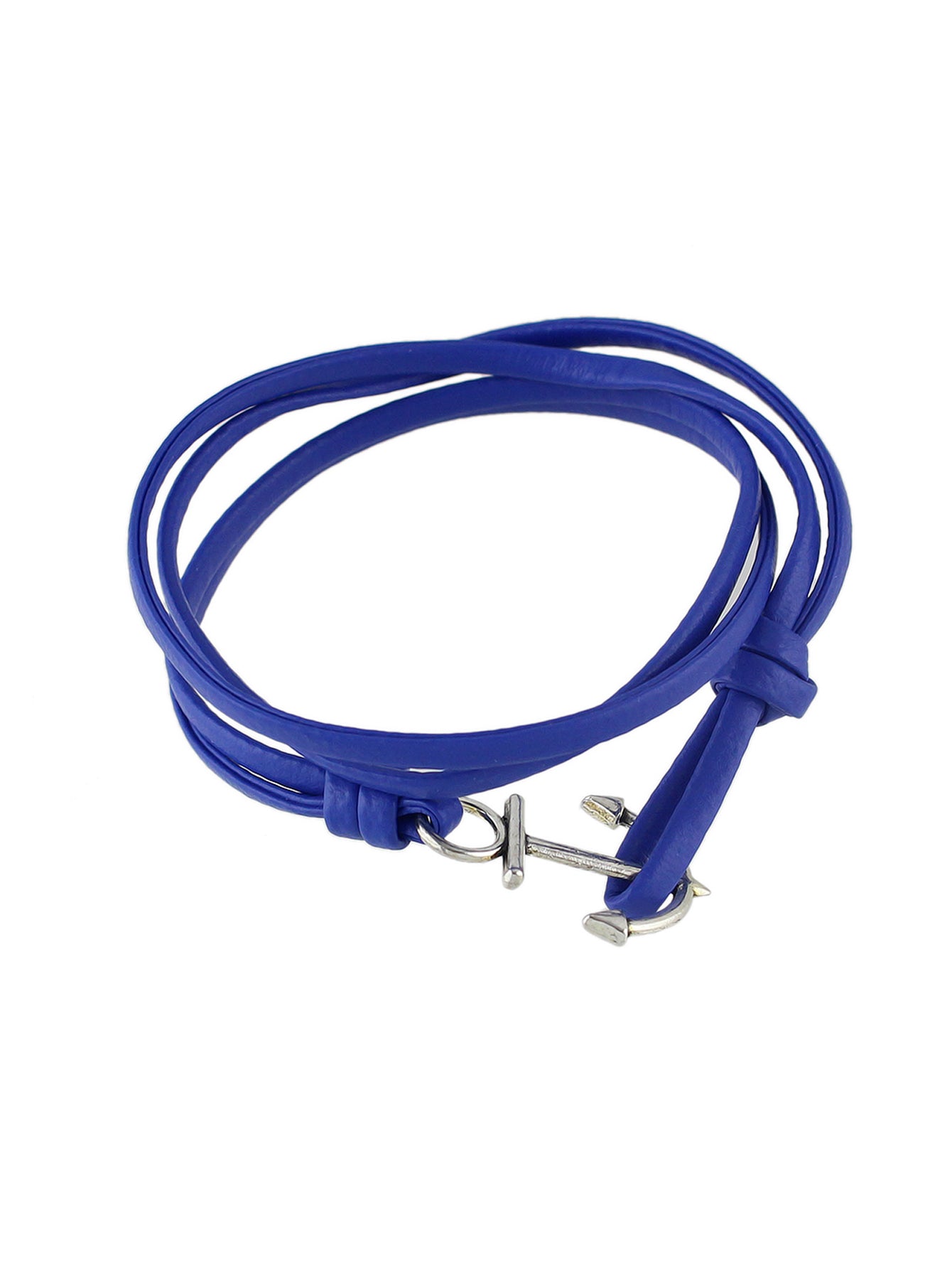 Nautical Jewelry Black Blue Pu Leather Anchor Wrap Bracelet Women Men Wristbands